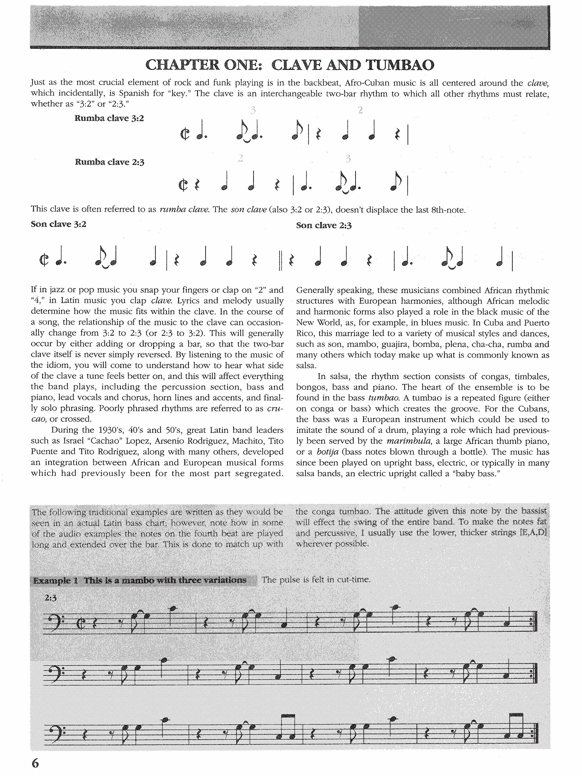 Afro-cuban grooves for bass and drums funkifying the clave + audio online