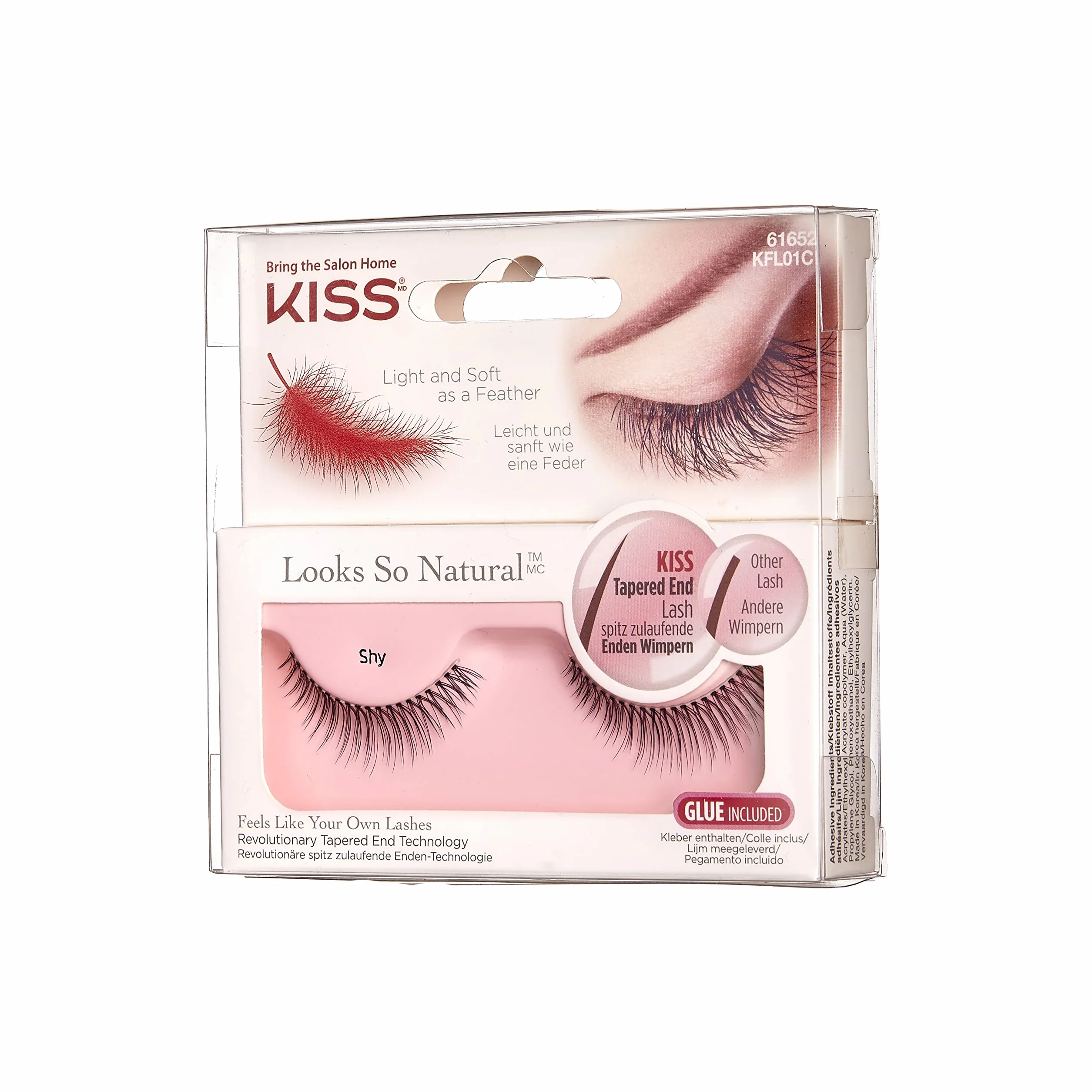 KISS Sztuczne Rzęsy na Pasku Looks So Natural Shy 1 Para Klej 1g