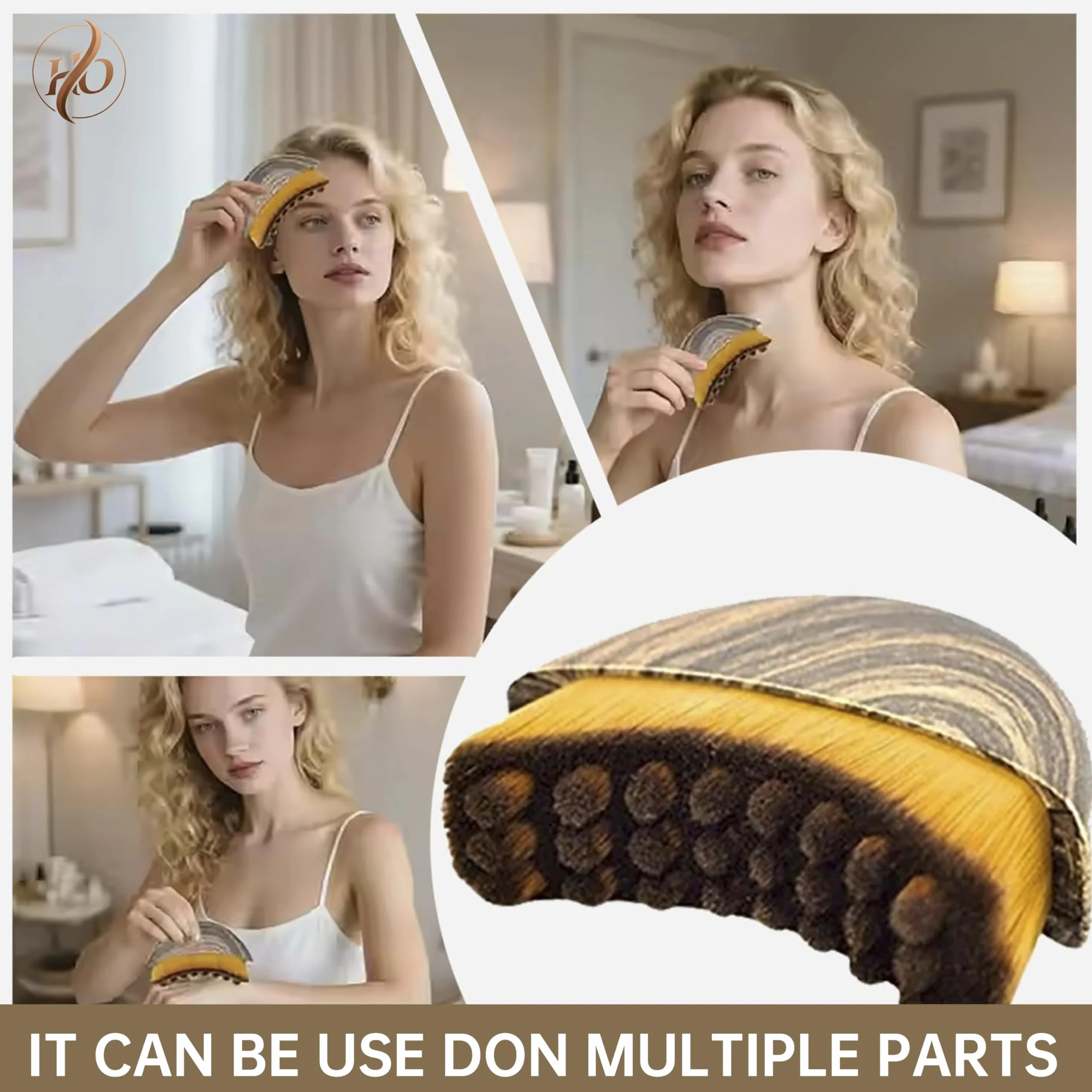 Lymphatic Contour Face Brush, Szczotka do drenażu limfatycznego twarzy, Złoto