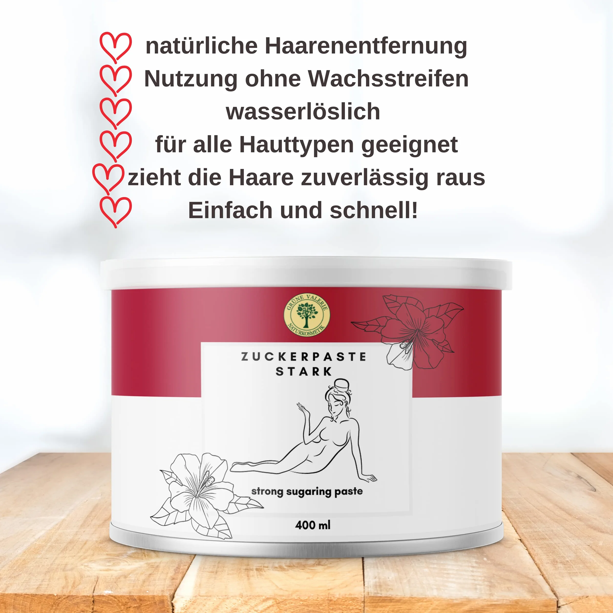 VALERIE® pasta cukrowa mocna 400 ml brazylijski wosk cukrowy 100% naturalny