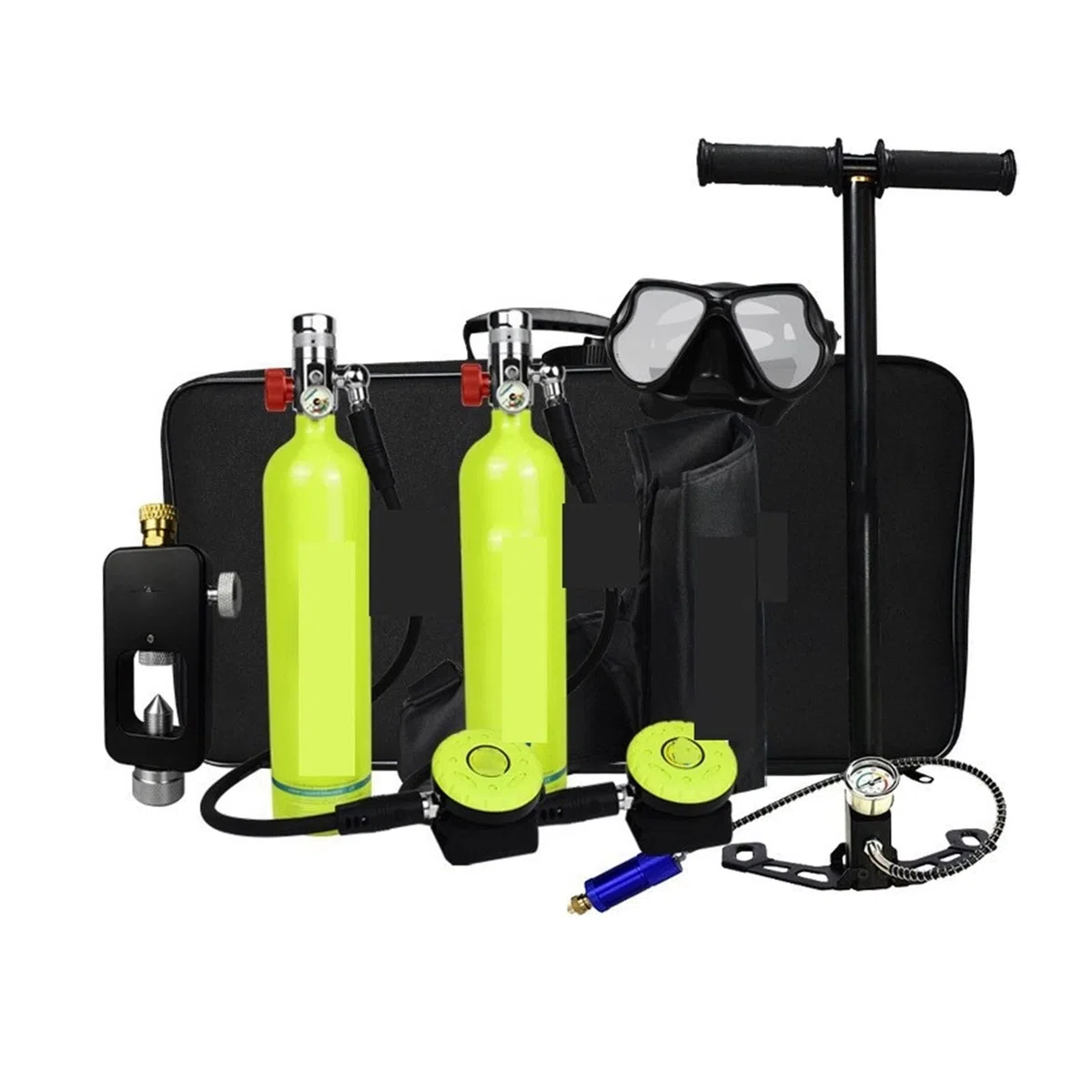 Sprzęt do nurkowania Respirator Do Nurkowania Na Świeżym Powietrzu Pływanie Pod Wodą Materiały Do ​​nurkowania Przenośny Sprzęt Do Nurkowania Korzystanie z bezpieczniejszego(Package A Green)