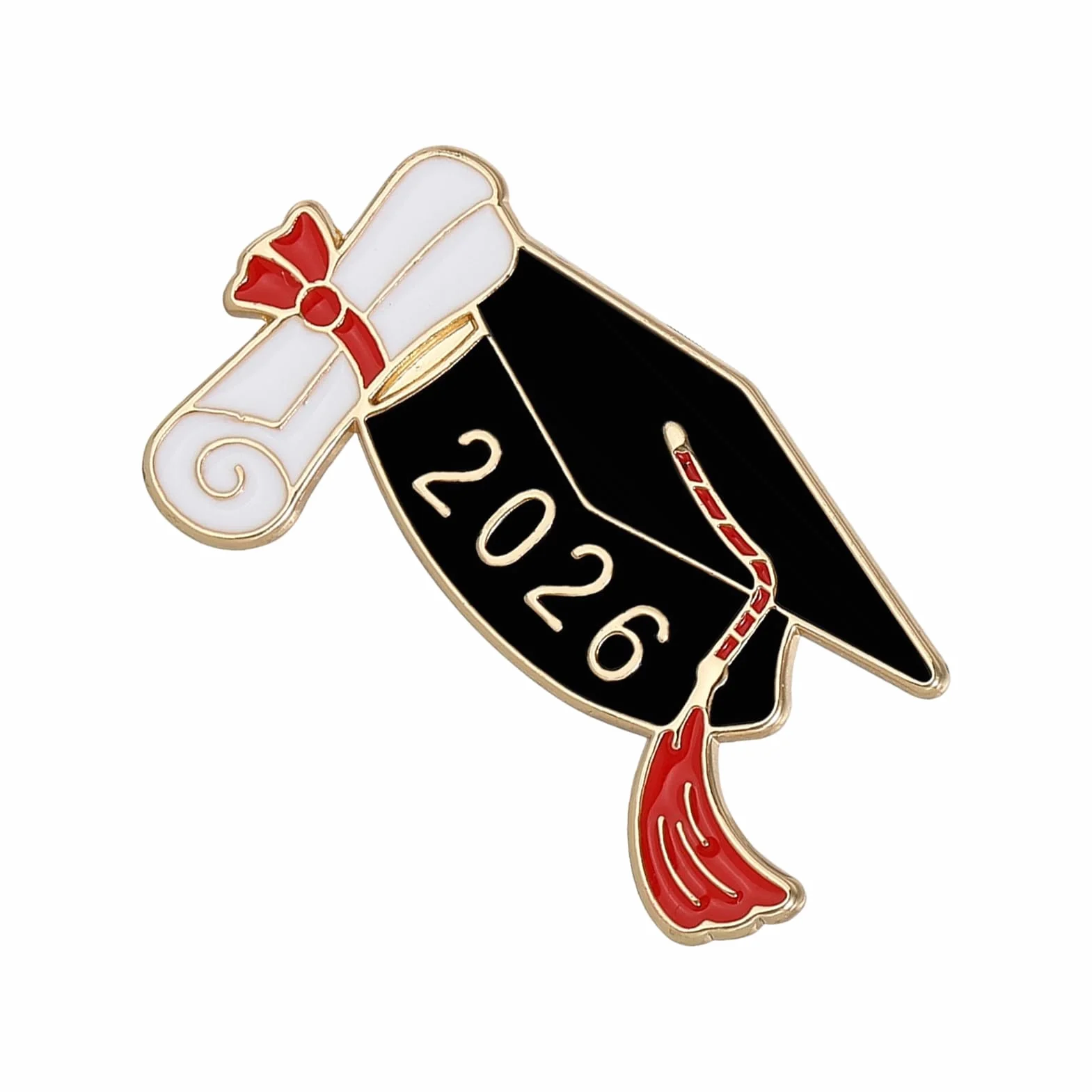 Graduation Badge 2026 Metal Enamel Lapel Pin with Safety Clasp for School Teacher Student