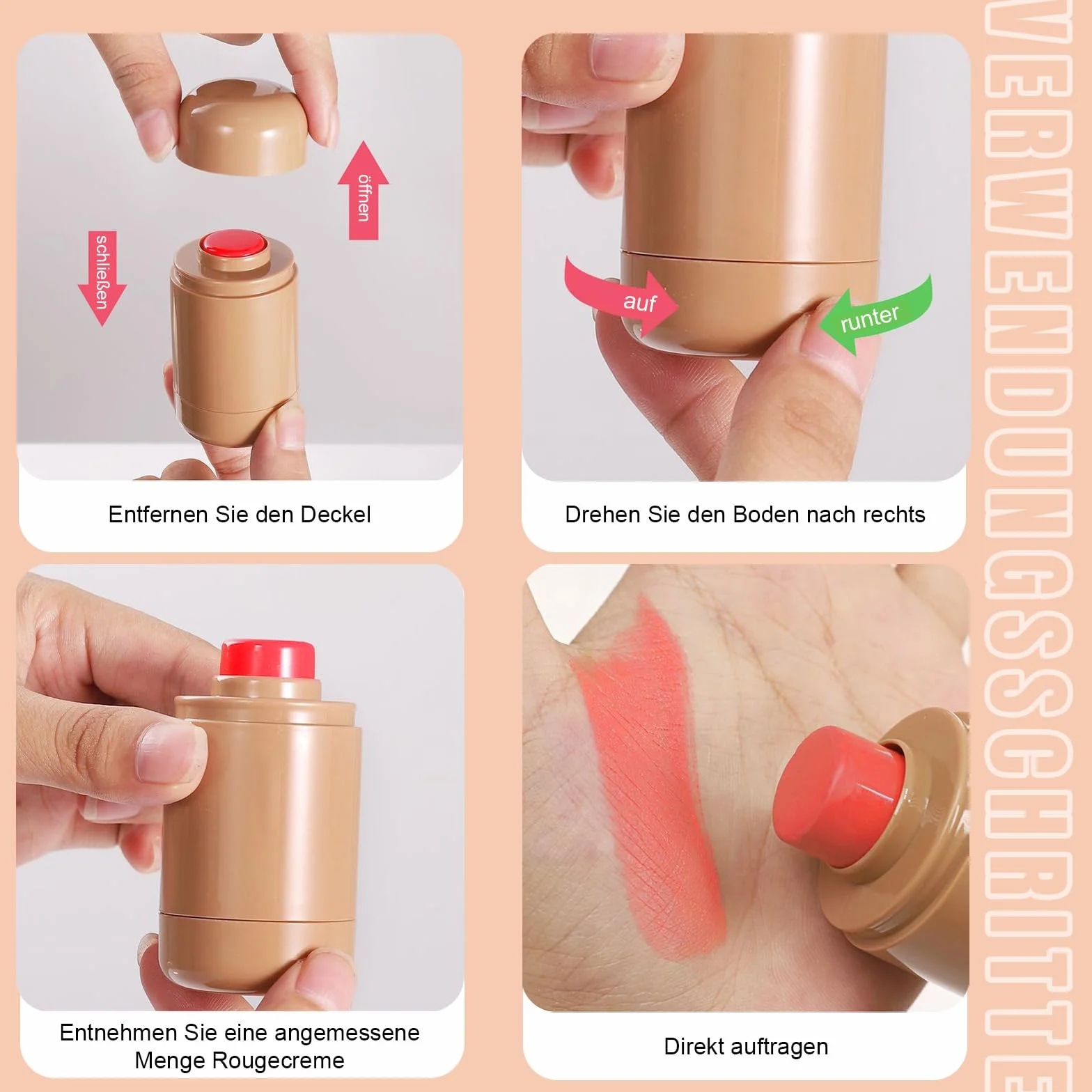 Pocket Blush Stick – matowy, gładki, intensywny kolor, kremowy róż, do policzków i ust – naturalne i świecące wykończenie, długi czas noszenia, dla kobiet i dziewcząt (05 Sleep Girl, 1 szt.)