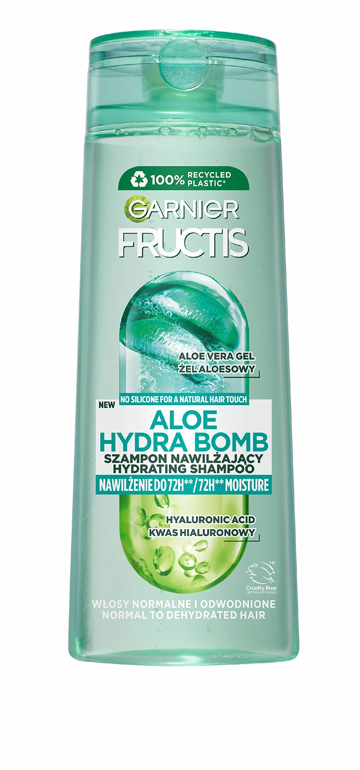 Garnier Fructis Aloe Hydra Bomb szampon do włosów odwodnionych, nawilża, poprawia kondycję i wzmacnia strukturę, 400 ml
