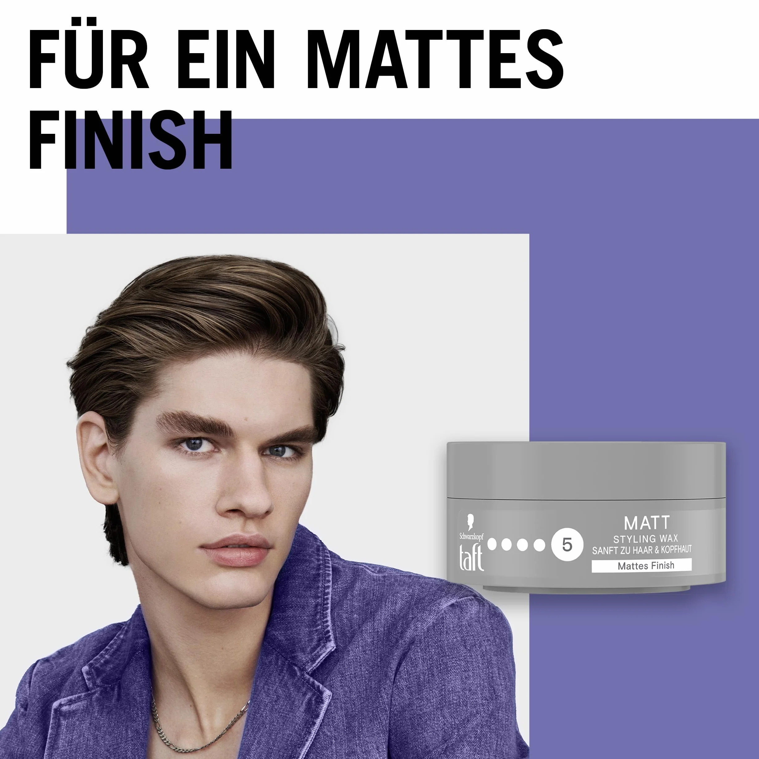 Schwarzkopf Taft Styling Wax Matt 75 ml wosk do włosów matowe wykończenie długotrwałe trzymanie wegański