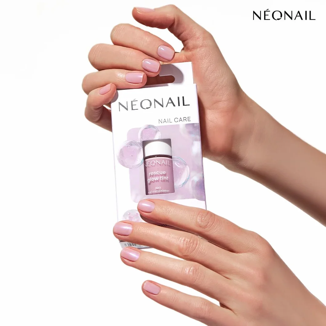 NÉONAIL Regenerująca odżywka do paznokci 3w1 - Rescue Glow Tint 3in1 Nail Conditioner - Pielęgnacja i Kolor - Glitter Violet - 7,2 ml
