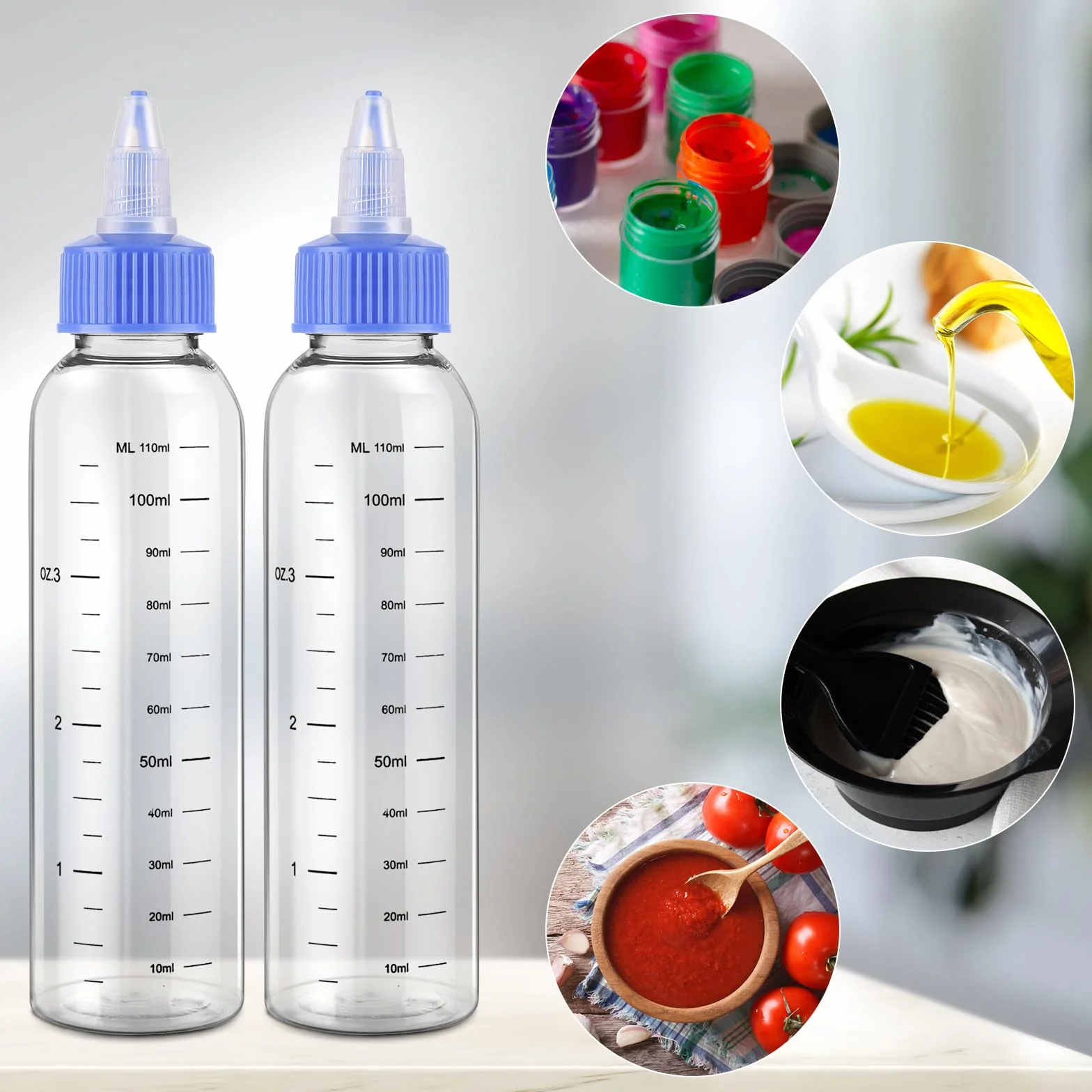 Aster 4-pak pustych butelek PET z aplikatorem 113 ml do włosów