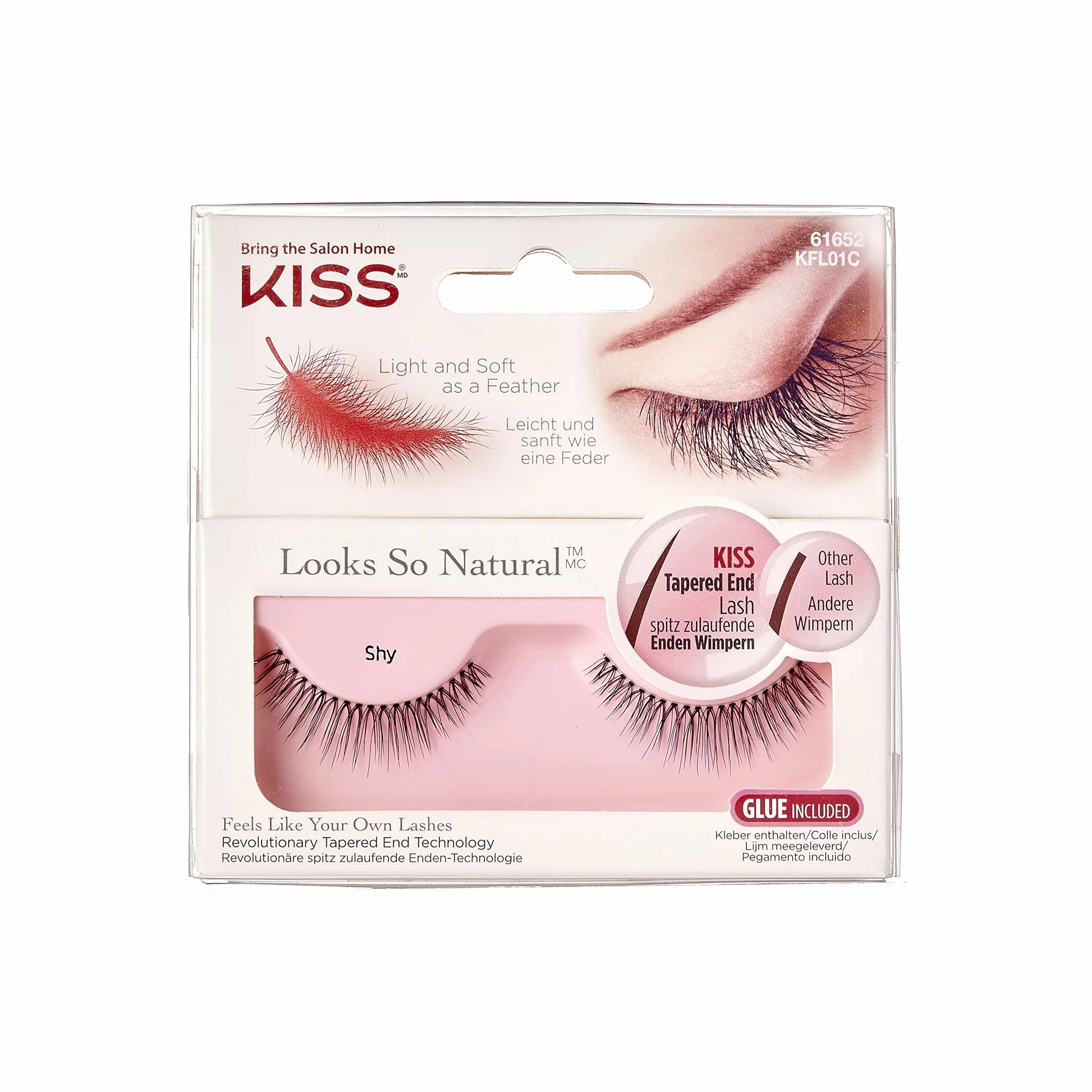KISS Sztuczne Rzęsy na Pasku Looks So Natural Shy 1 Para Klej 1g