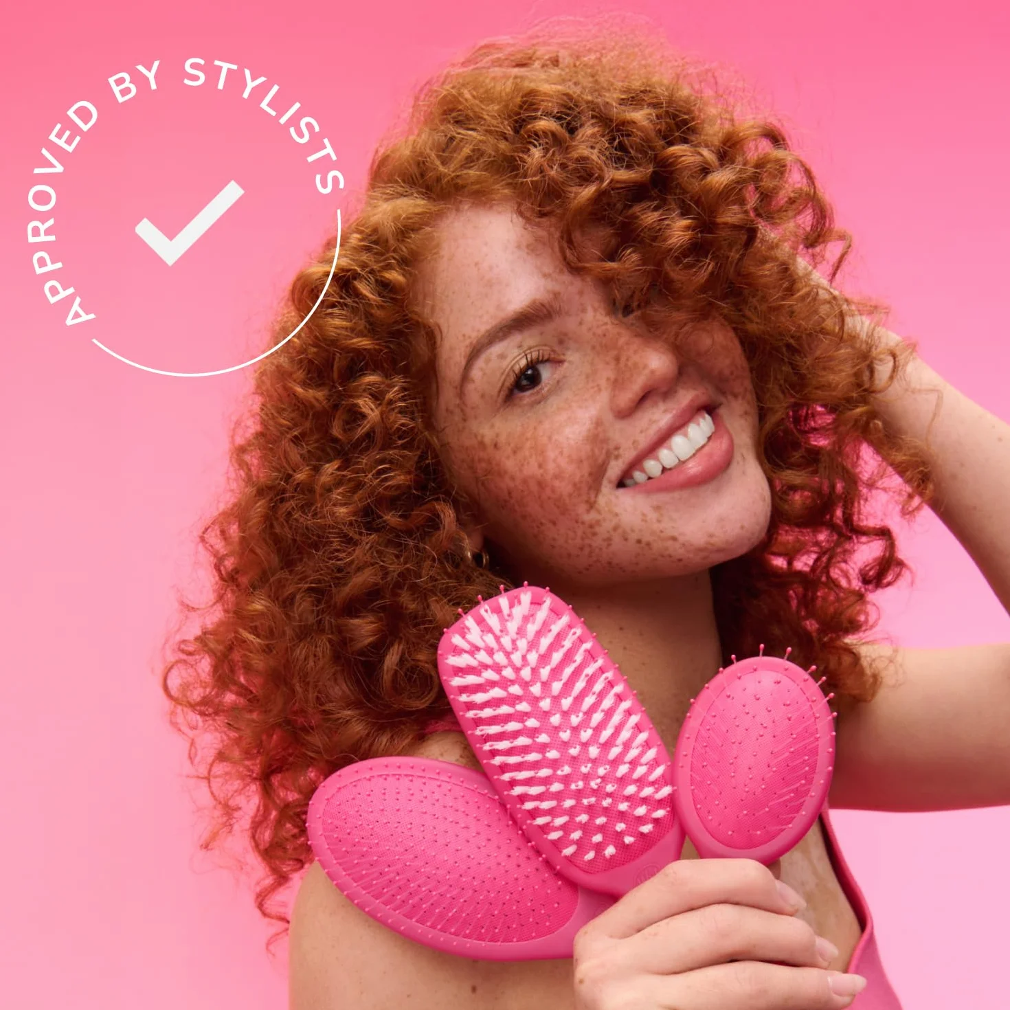 WetBrush Original Detangler Hair Brush Ultra Soft Intelliflex Bristles Desert Afterglow Pink