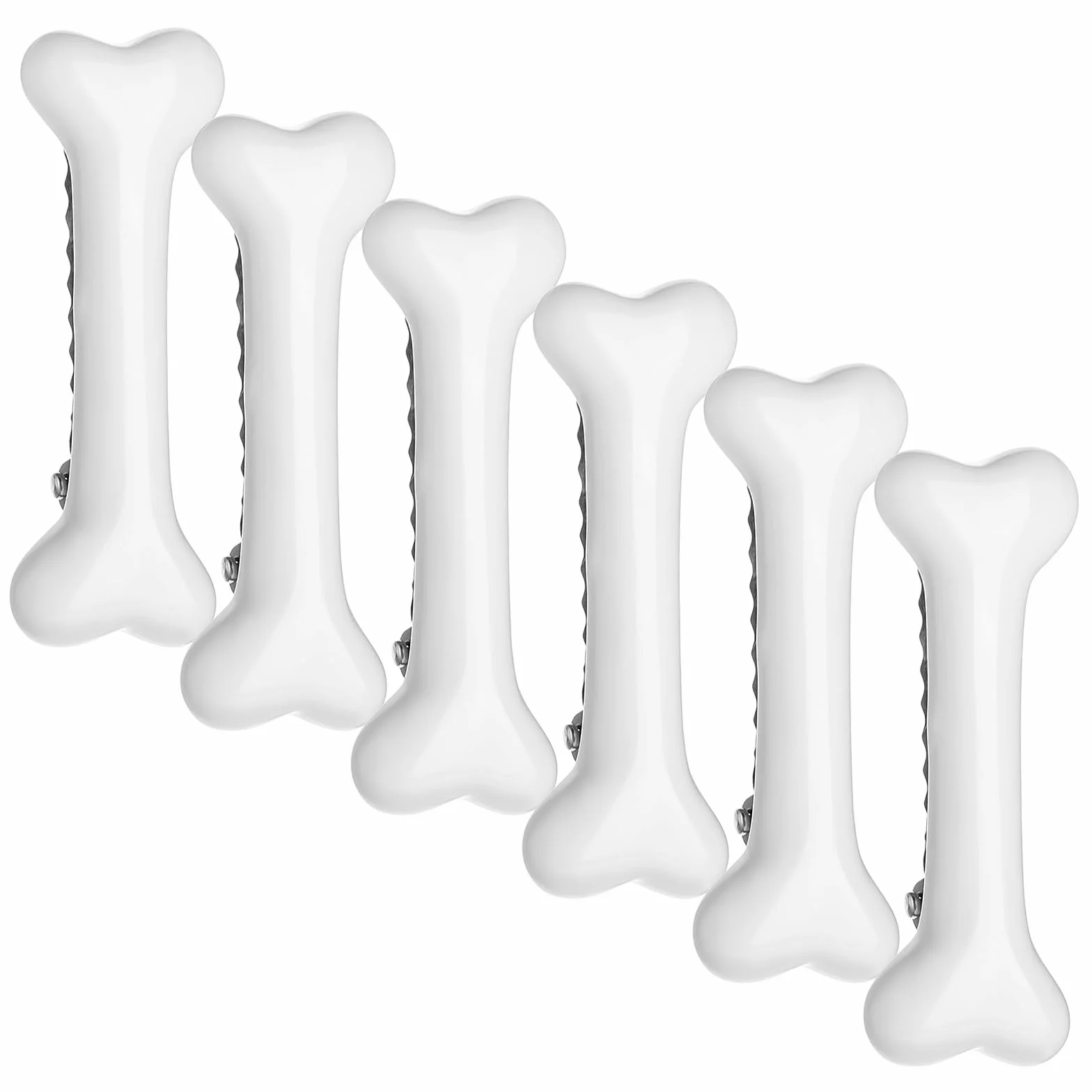 6 sztuk spinek do włosów w kształcie kości, z tworzywa sztucznego, spinki do włosów dla kobiet, Kawaii, akcesoria do kości, na Halloween, spinki do włosów z kością, cosplay, akcesoria do włosów