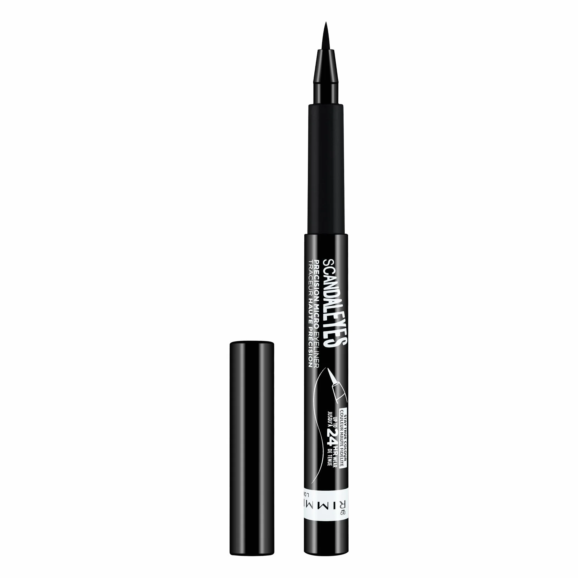 Rimmel Scandaleyes Microliner eyeliner w pisaku z precyzyjną końcówką, wodoodporny, długotrwały, trwałość do 24 godzin – Black
