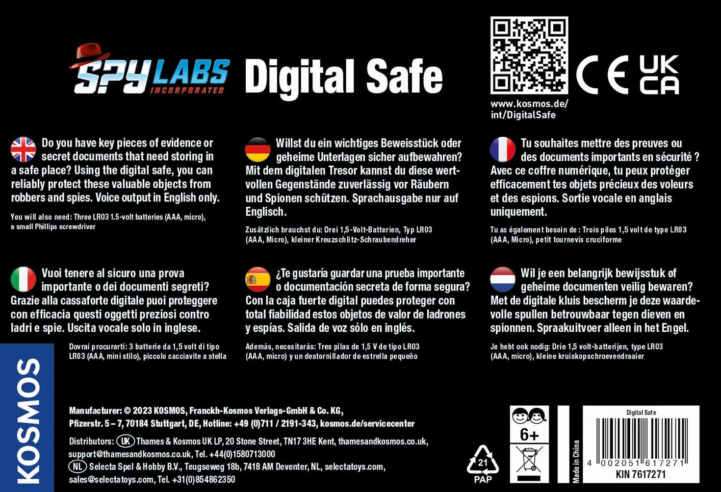 Spy Labs Digital Safe INT: Detektiv-Set