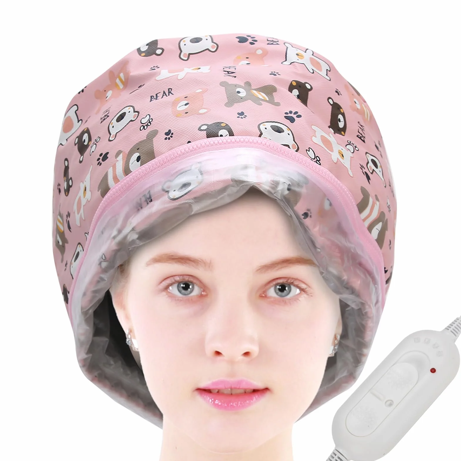 Ciepła parowa czapka termiczna do włosów Spa Beauty Parowa Kapelusz Odżywczy do Włosów z 3-trybową regulacją temperatury (UE)