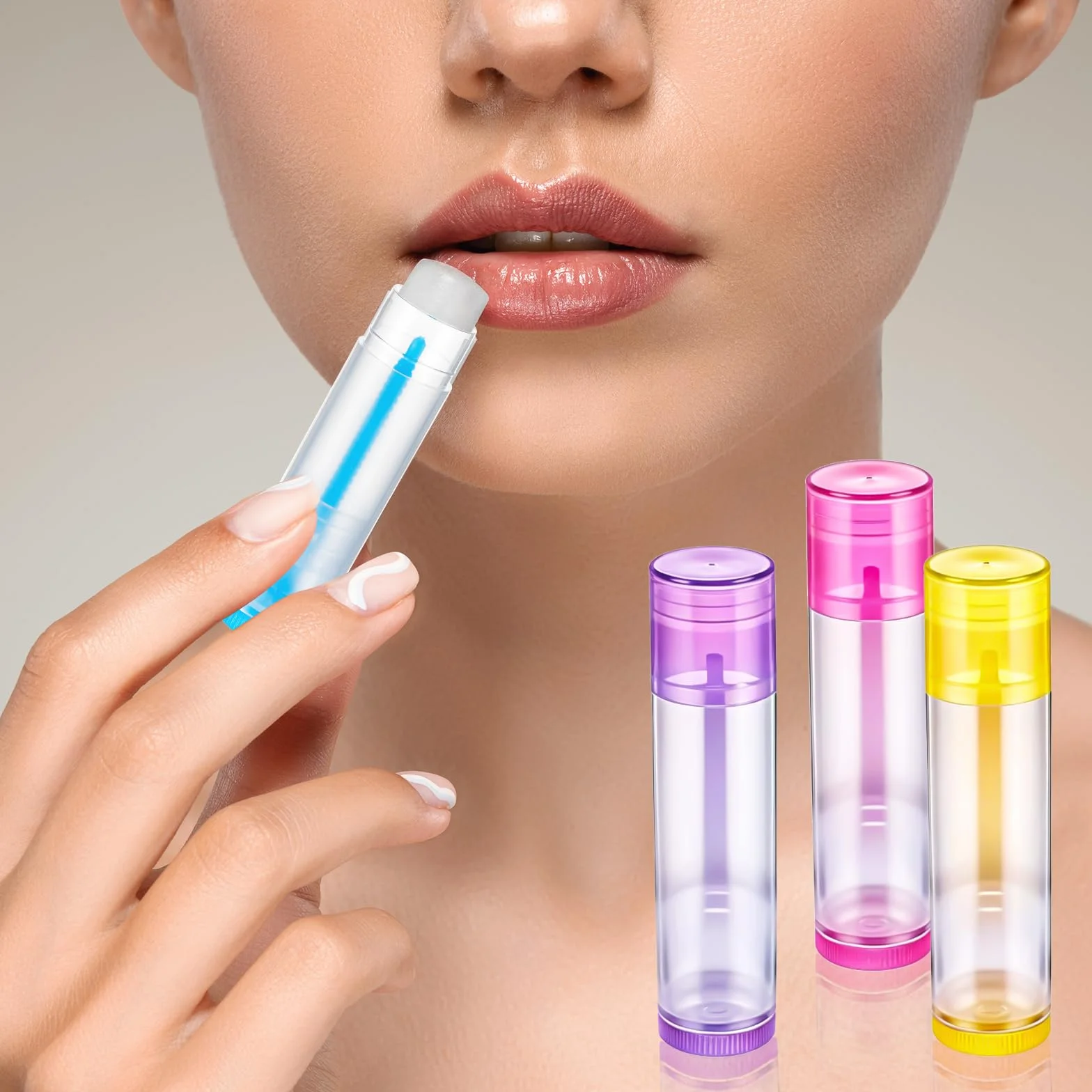 30 szt. tubek na balsam do ust, puste pojemniki na balsam do ust, 5,5 ml, przezroczyste tubki do pomadki, obrotowe plastikowe tubki do szminki z nakrętkami, do wielokrotnego napełniania, tubki do
