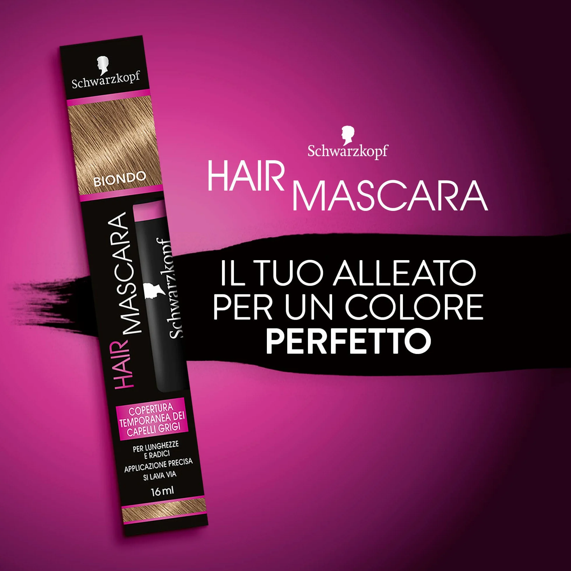 Schwarzkopf Tusz do rzęs, tymczasowy tusz do rzęs, tymczasowa szara osłona włosów, kolor blond, 15 ml, 16 ml, 1