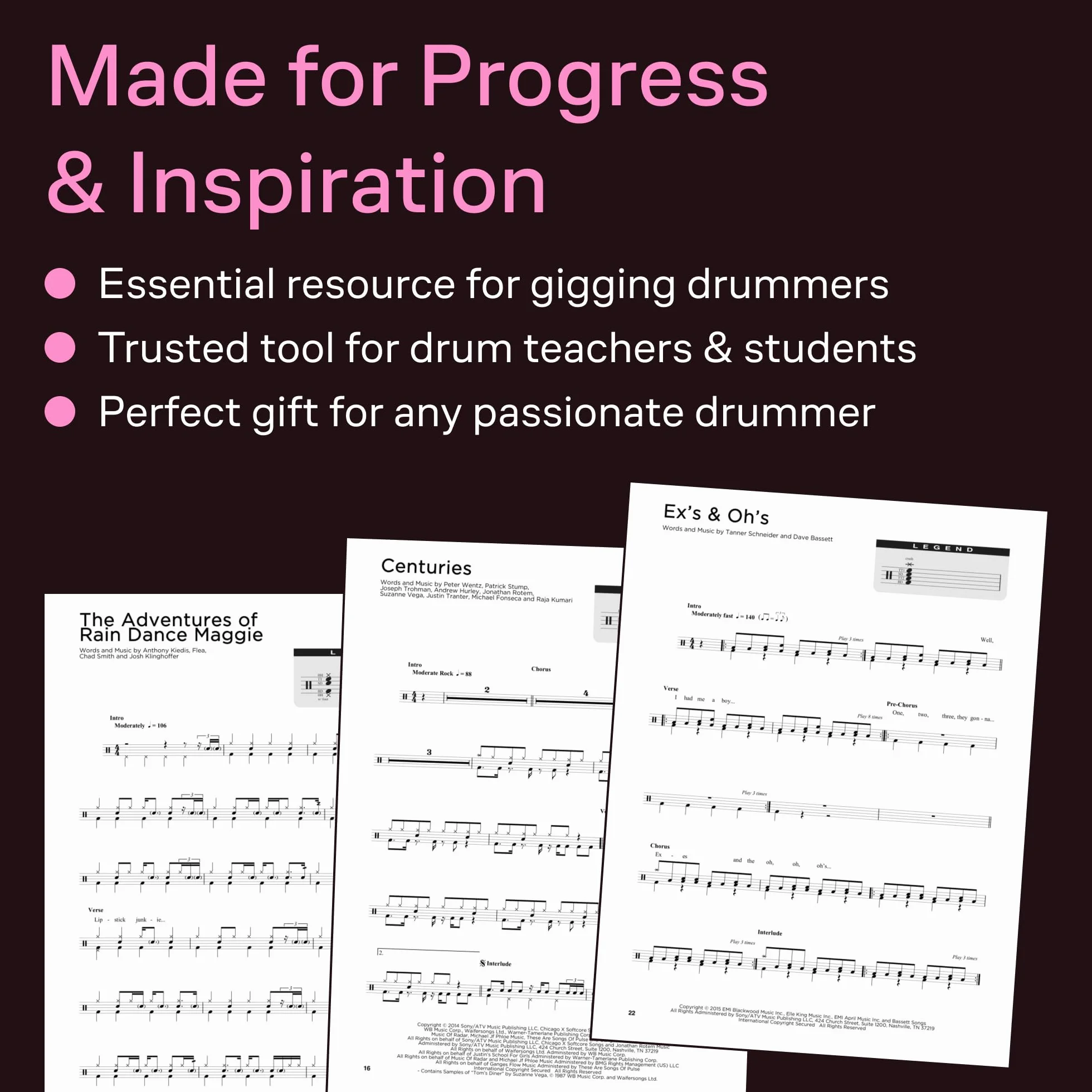 Drum chart hits: 30 Transcriptions of Popular Songs