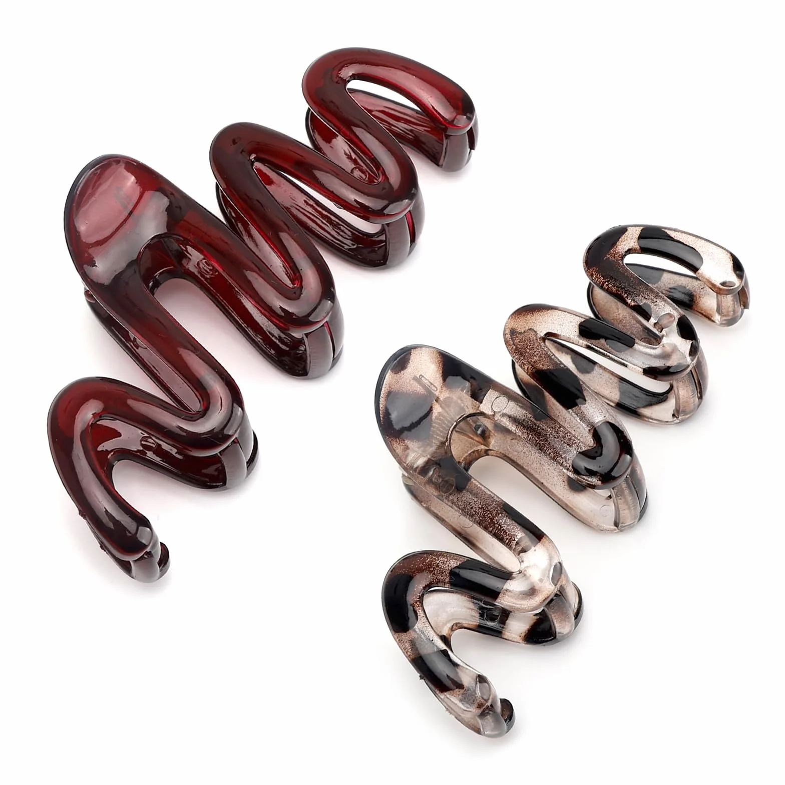 Duże spinki do włosów claw clip 2 sztuki elegancki kolor kakaowy