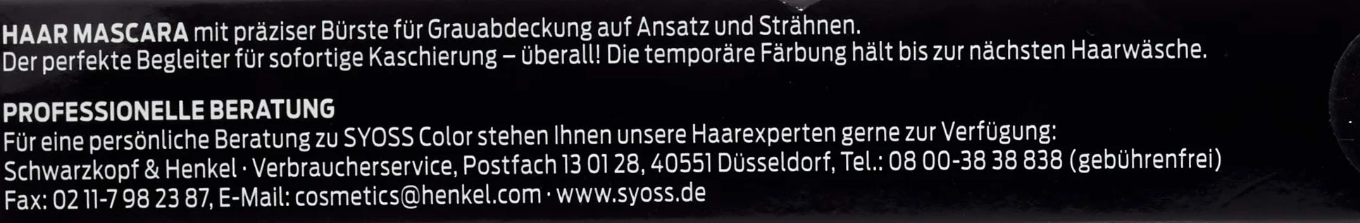 Syoss Mascara do włosów jasnobrązowa 16 ml