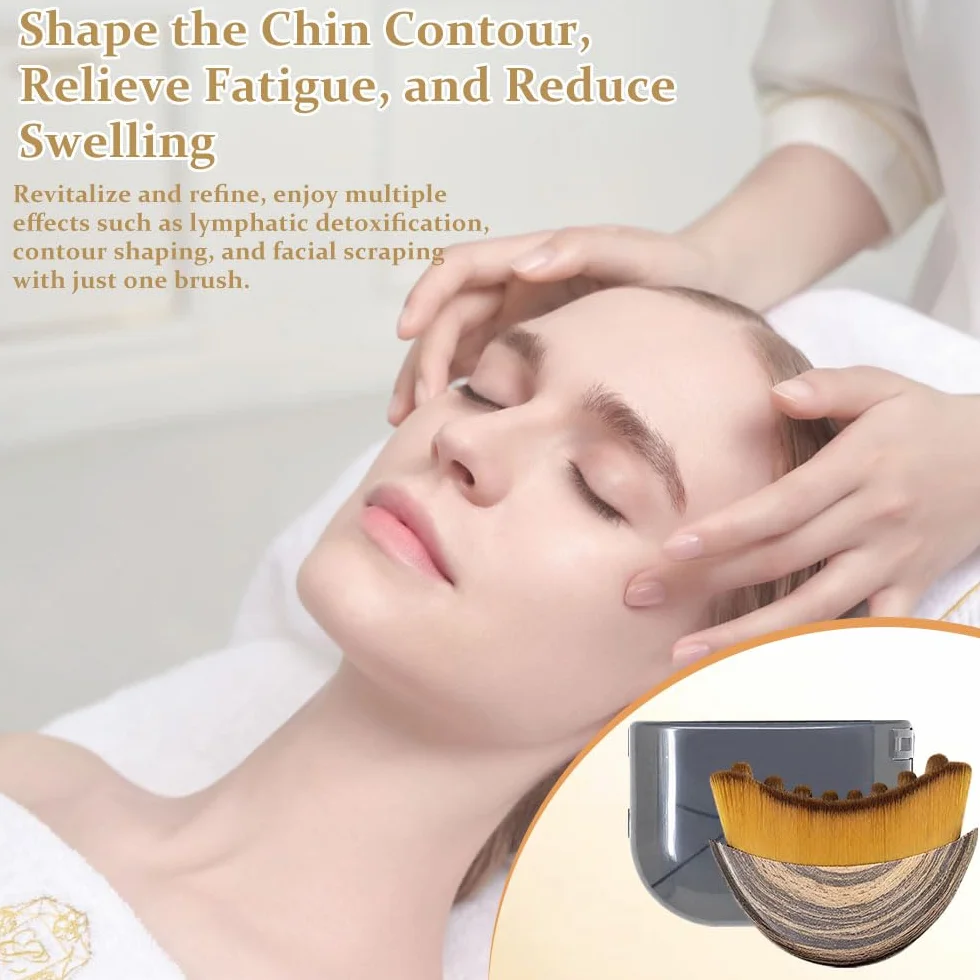 3 sztuki Limphatic Contour Face Brush do twarzy, do suchej twarzy, z 1 grzebieniem do masażu do drenażu limfatycznego, drenażu limfatycznego, twarzy, do brody i kształtowania szczęki