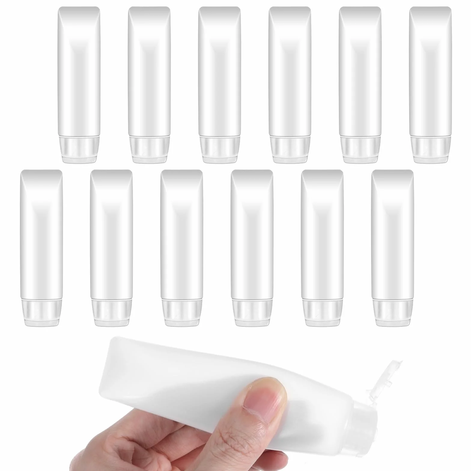 Zestaw 12 butelek podróżnych 30 ml szczelne pojemniki na kosmetyki