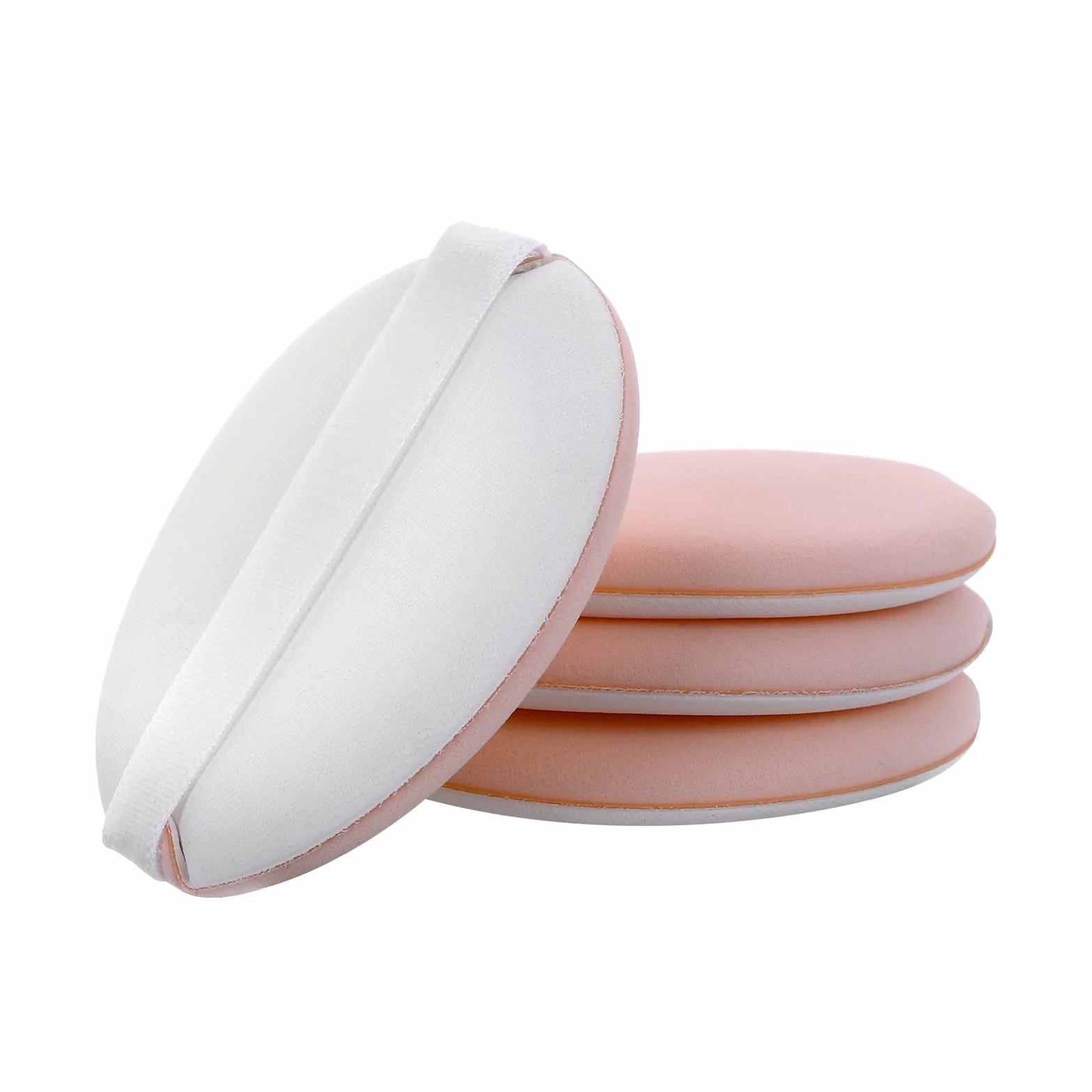 Molain Okrągła gąbka do makijażu z paskiem, 8 sztuk, zestaw 5 cm, pełne pokrycie, gładkie pudru, mieszanka podkładu, kremu, korektora, aplikatorów do makijażu twarzy
