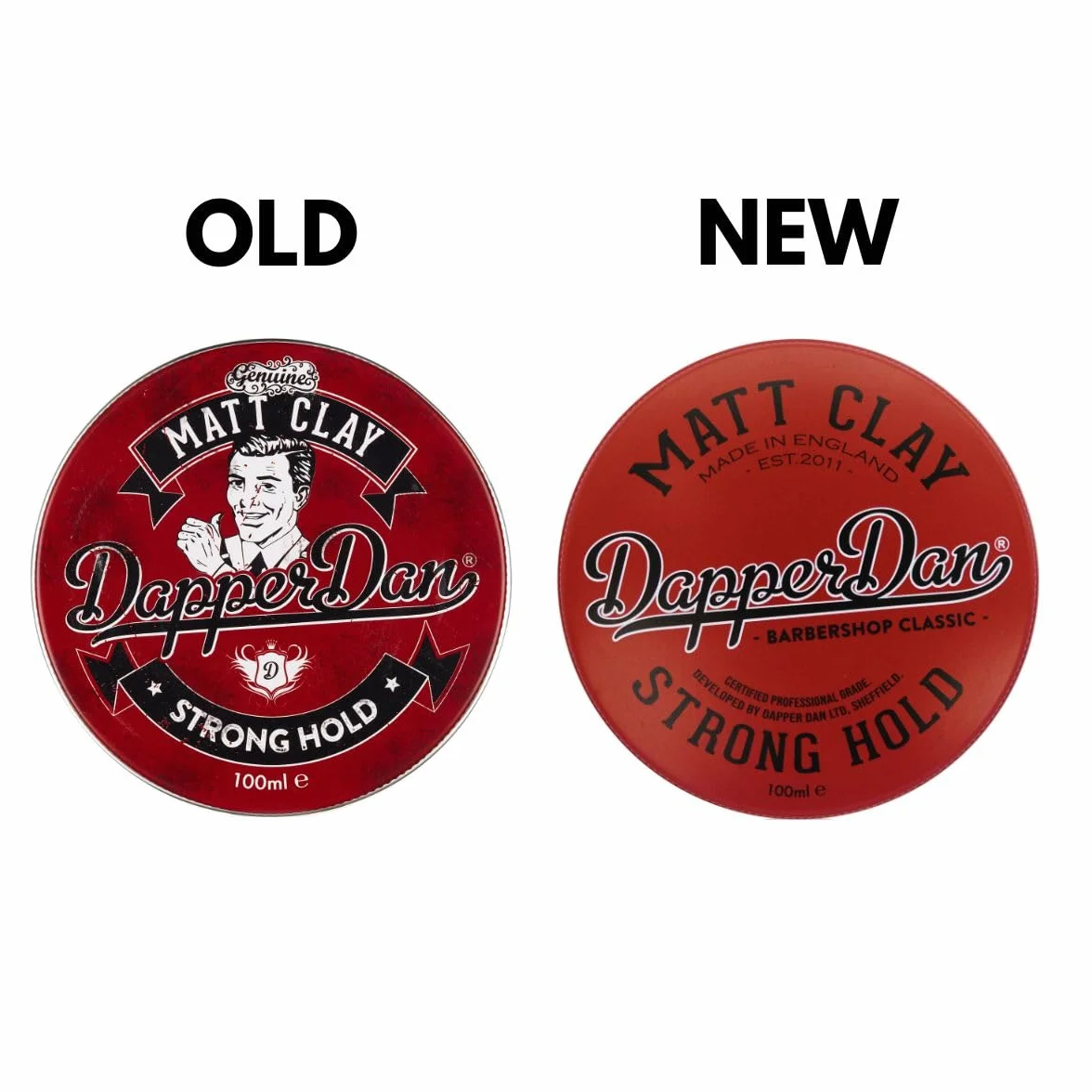 Dapper Dan Matt Clay, mocne trzymanie, matowe wykończenie, glina do stylizacji włosów, 100 ml