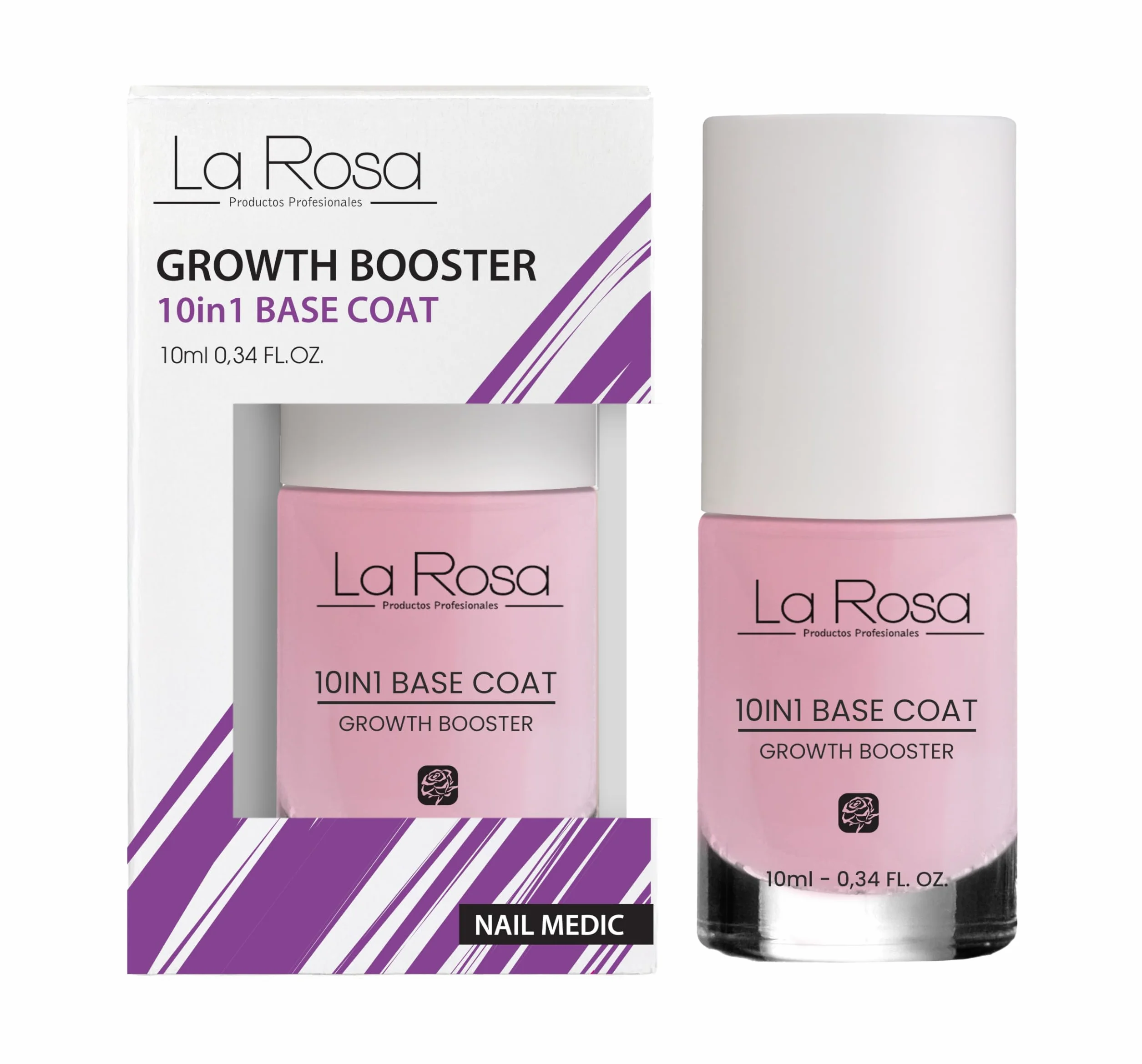 La Rosa 10w1 BASE COAT Odżywka przyspieszająca wzrost paznokci GROWTH BOOSTER 10ml