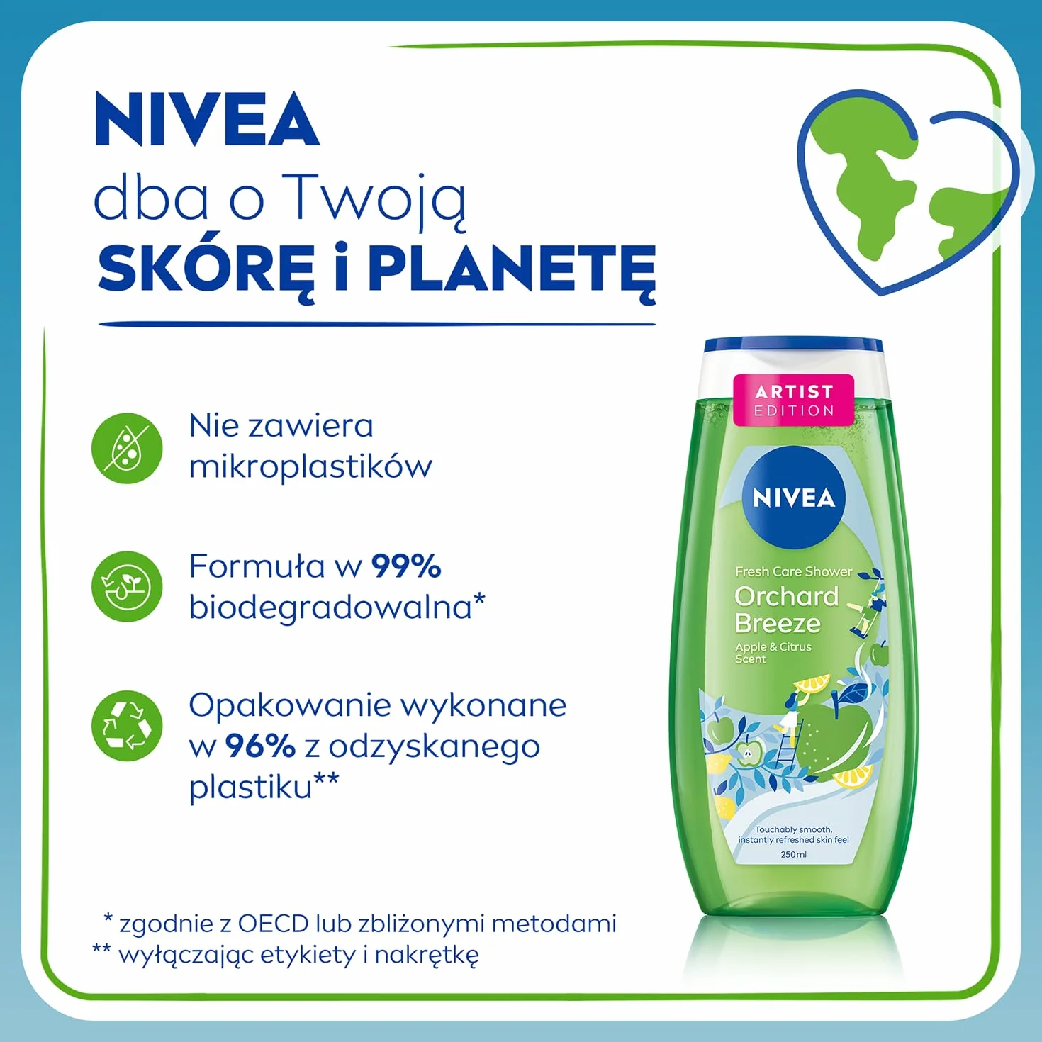 NIVEA Odświeżający żel pod prysznic Orchard Breeze jabłko cytrusy 250 ml