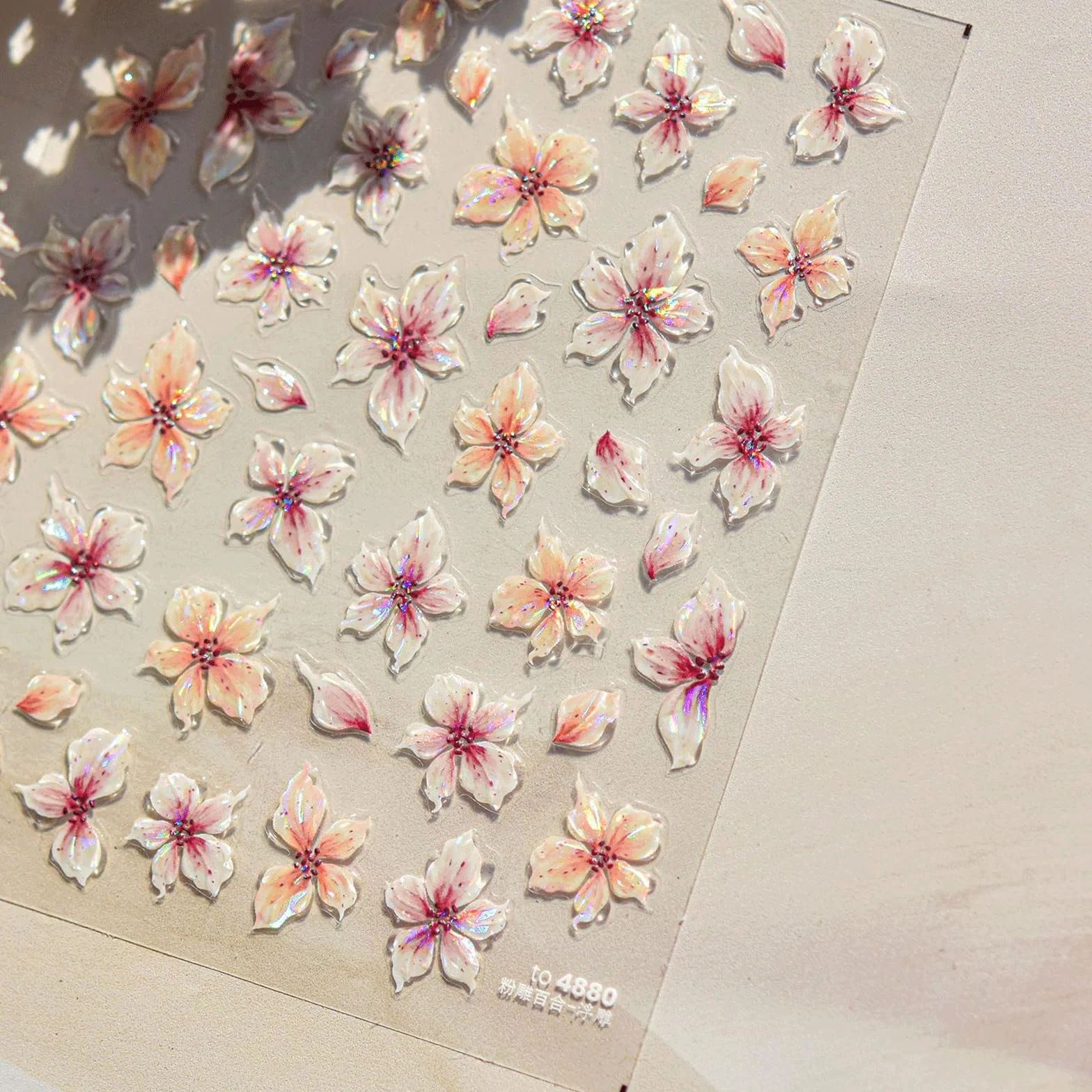 JMEOWIO 3D Kwiat Naklejki na Paznokcie 1 Arkuszy Nail Art Sticker Samoprzylepne Naklejek na Paznokcie Dekoracji Paznokci