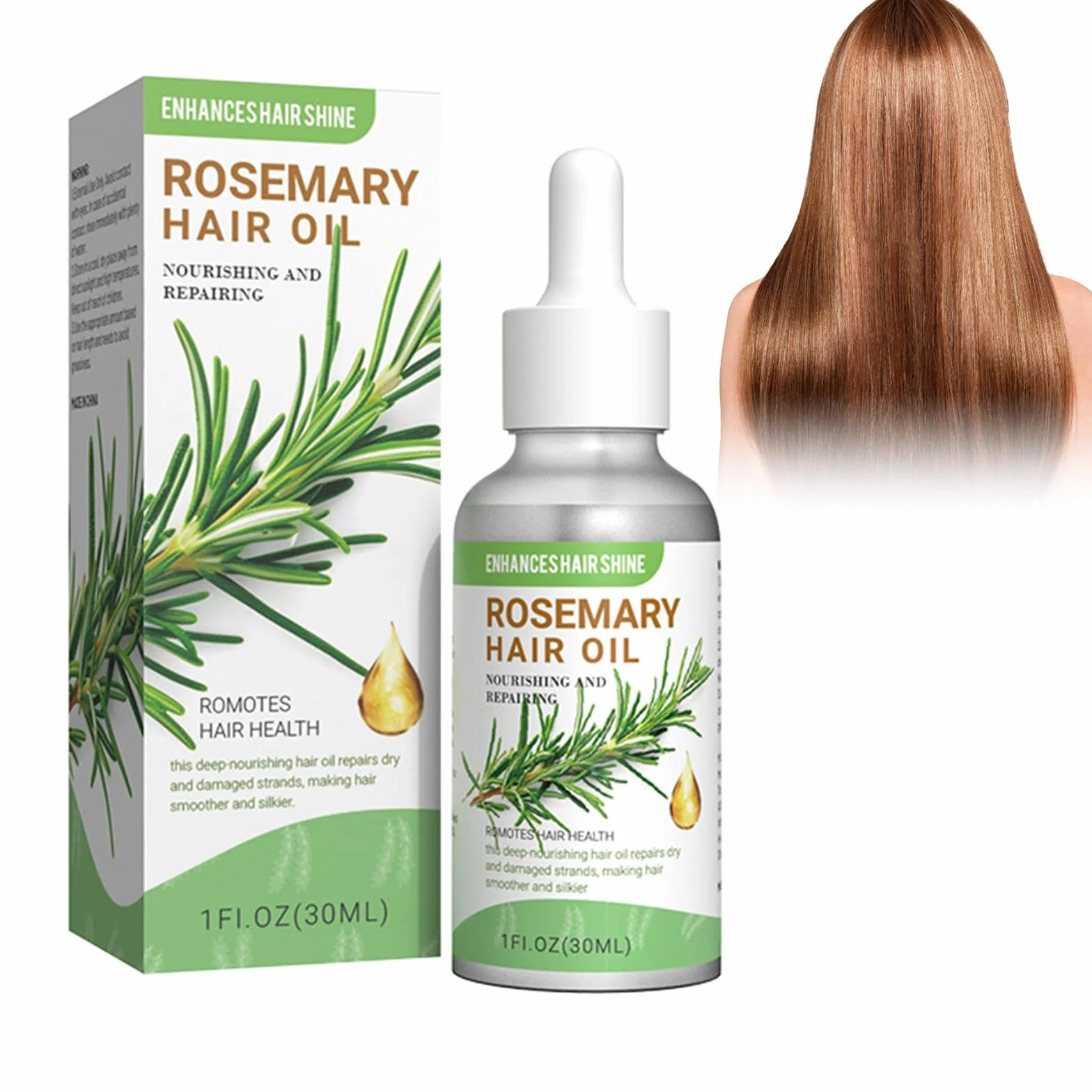 Olejek Rozmarynowy Do Włosów 30ml Naturalny Stymuluje wzrost włosów z Grzebieniem do Masażu