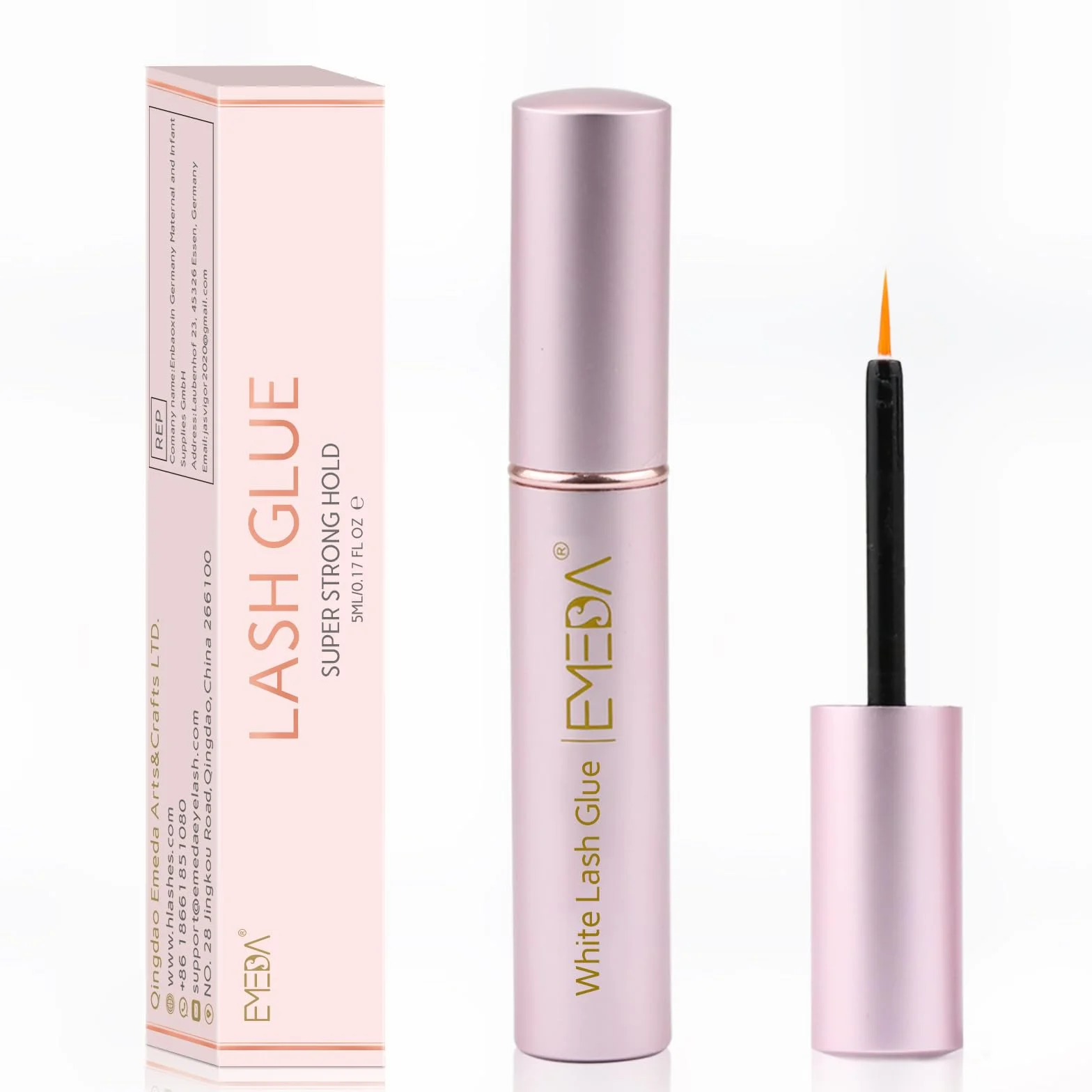 EMEDA Klej do Sztucznych Rzęs Super Strong Hold - Bez Lateksu, Wodoodporny, w Pasku, White Lashes, do Wrażliwych Oczu - 5ml 0.17oz
