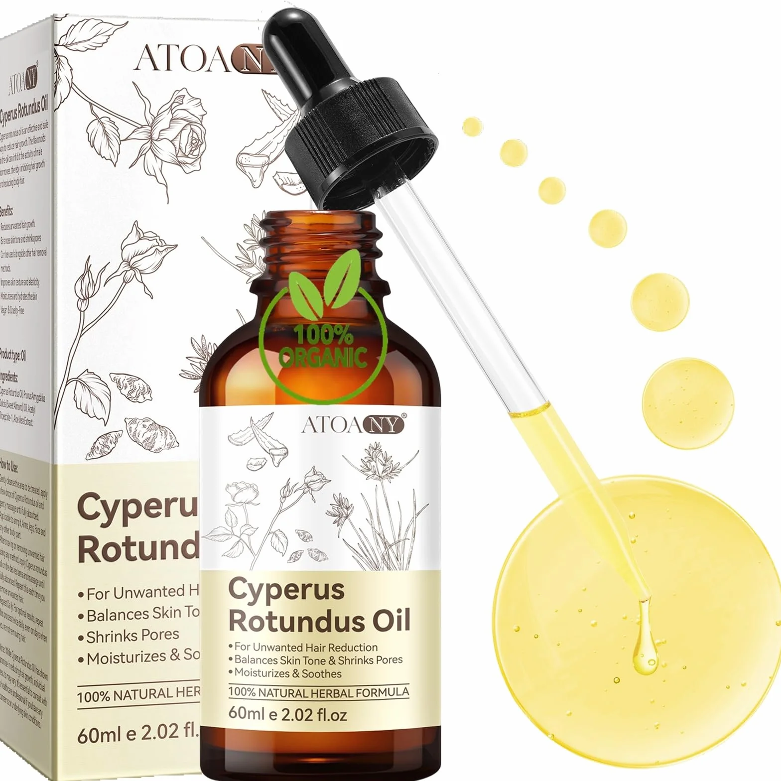 Olejek Cyperus Rotundus 100% czysty naturalny do usuwania włosów 60 ml