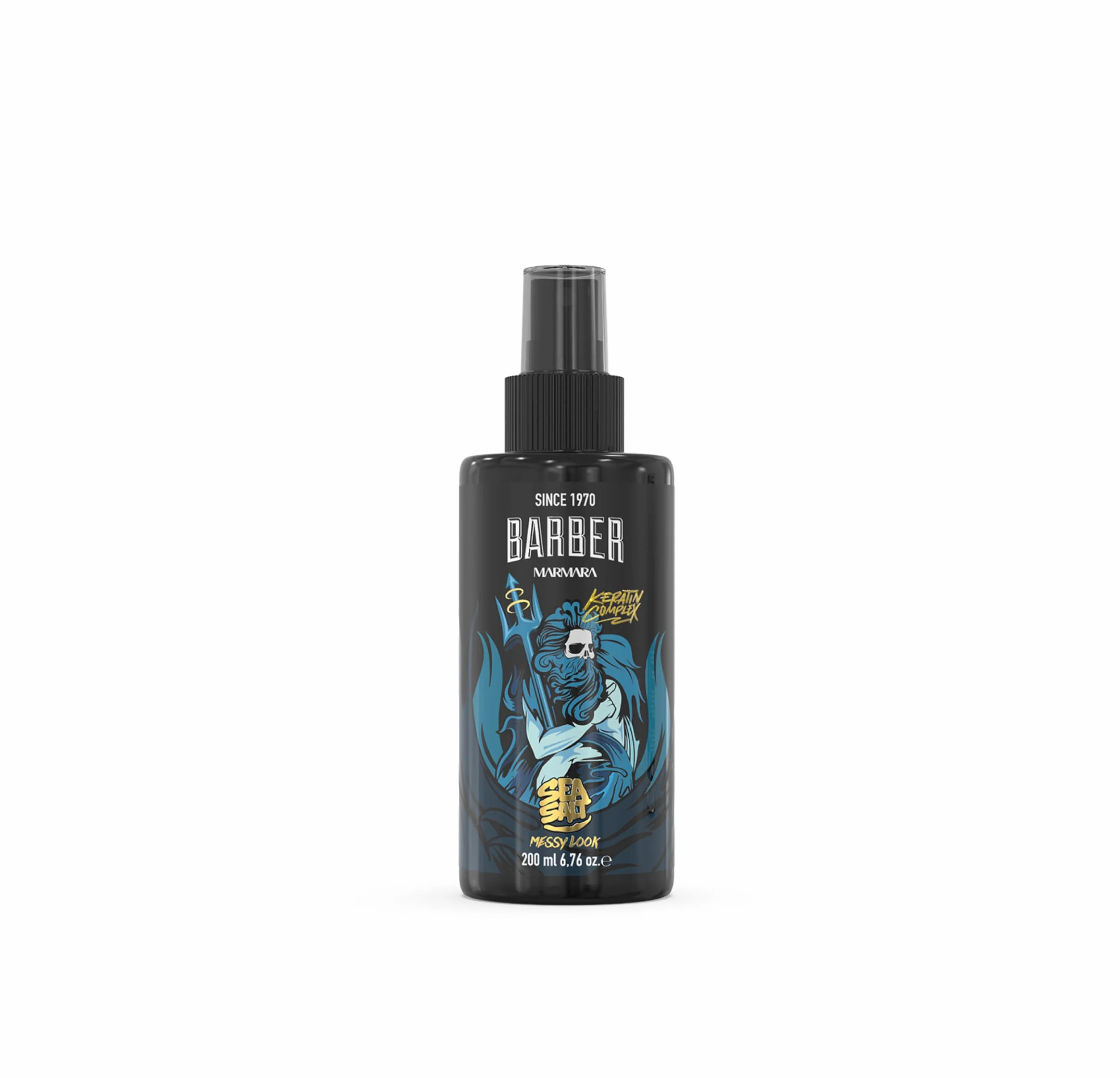 Barber Marmara Spray z solą morską Poseidon 200ml do stylizacji męskich włosów, tekstura, objętość, matowe wykończenie, fale plażowe z aloesem i keratyną.