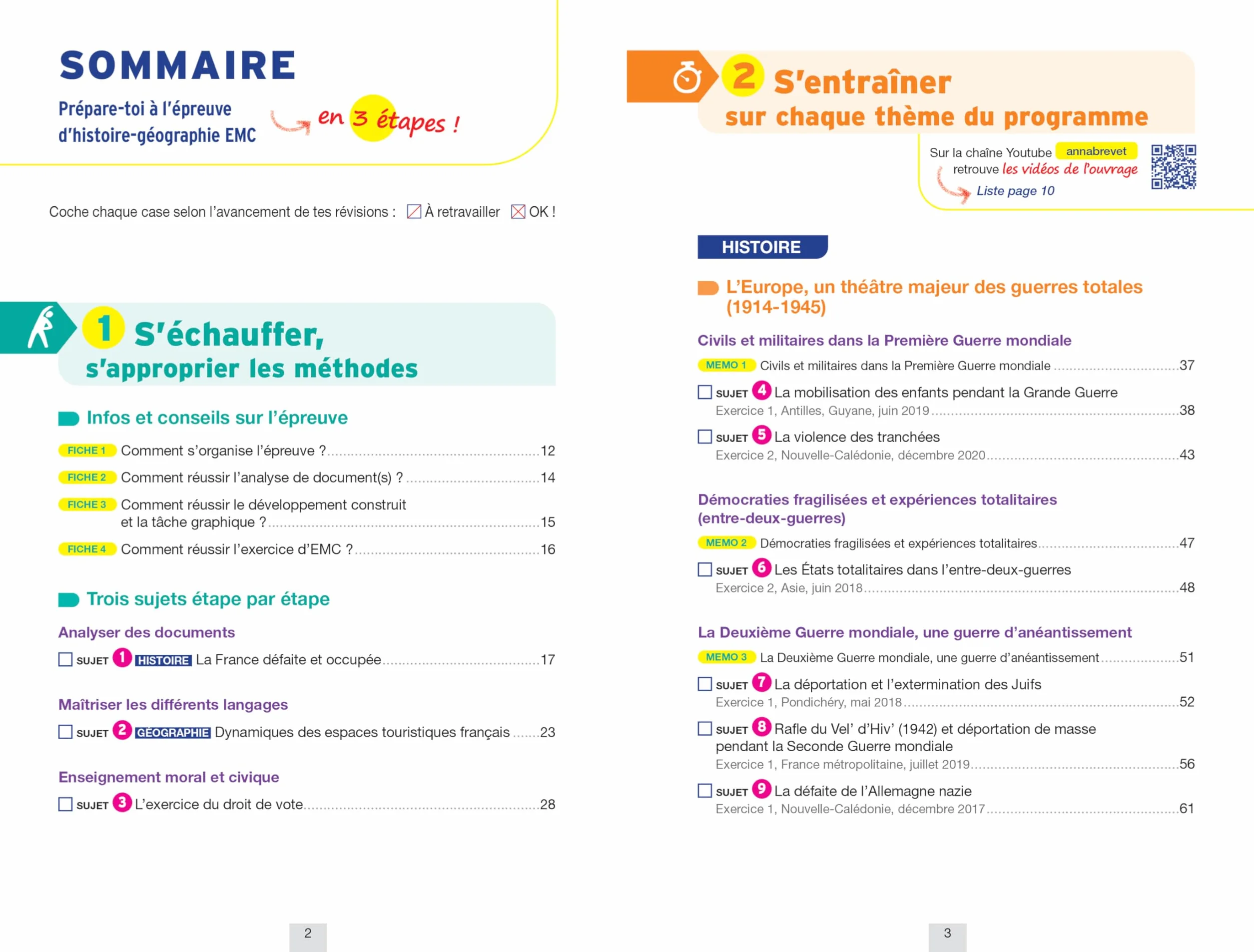 Annales du brevet 2026 - Annabrevet Histoire-géographie EMC 3e - Nouveau brevet: sujets corrigés & méthodes pour réussir son brevet
