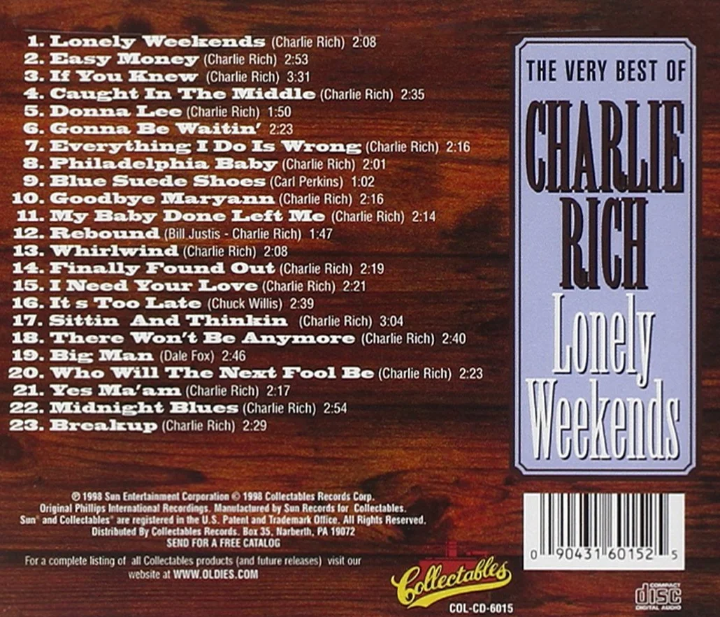 Charlie Rich Very Best of Lonely Weekends