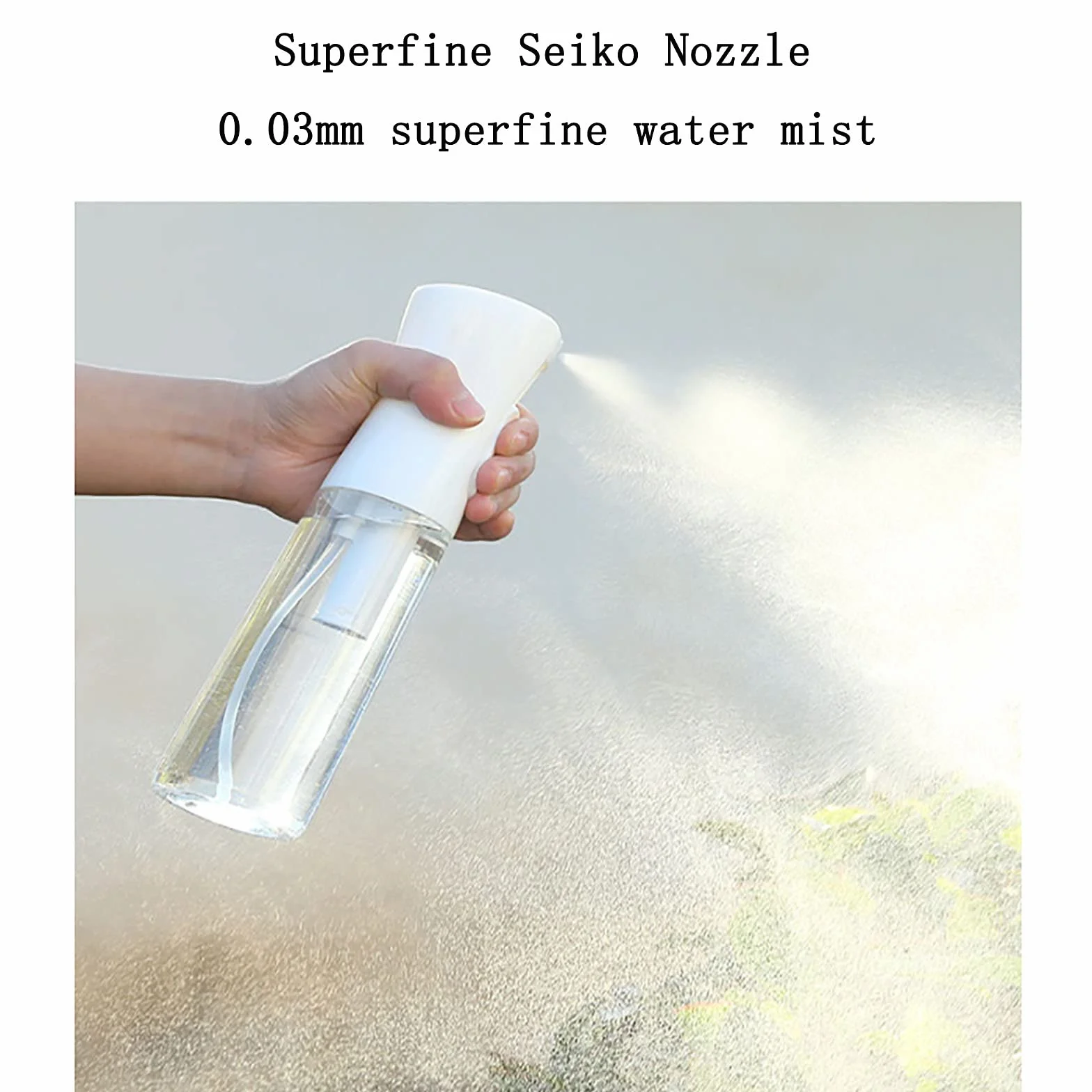 Spray do włosów z ciągłą mgiełką wodną 300 ml przezroczysty