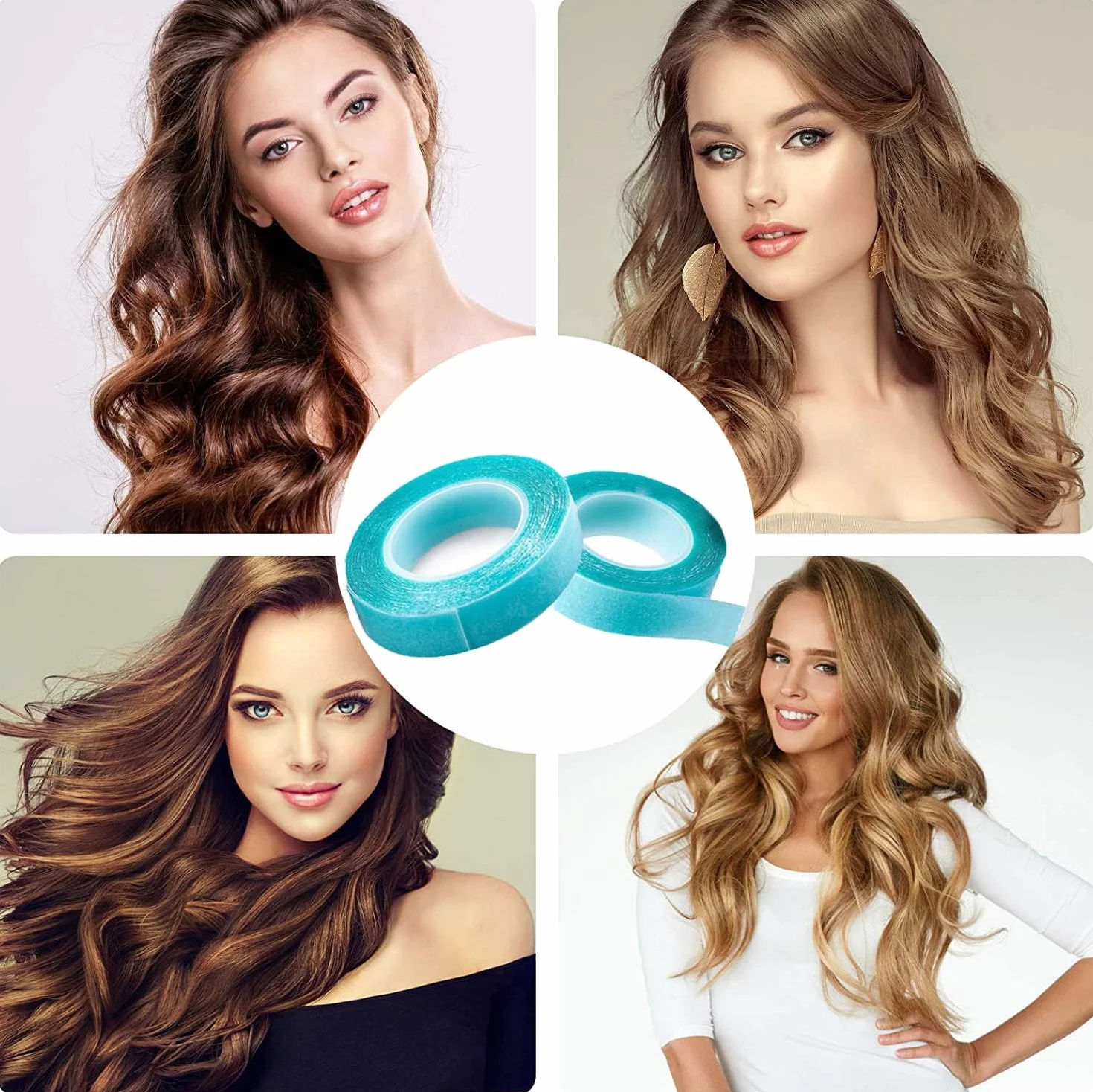 TINGZ 2 rolki (6 m) taśmy do przedłużania włosów, taśma zastępcza do przedłużania włosów, wysoka siła klejenia, taśma klejąca do przedłużania włosów