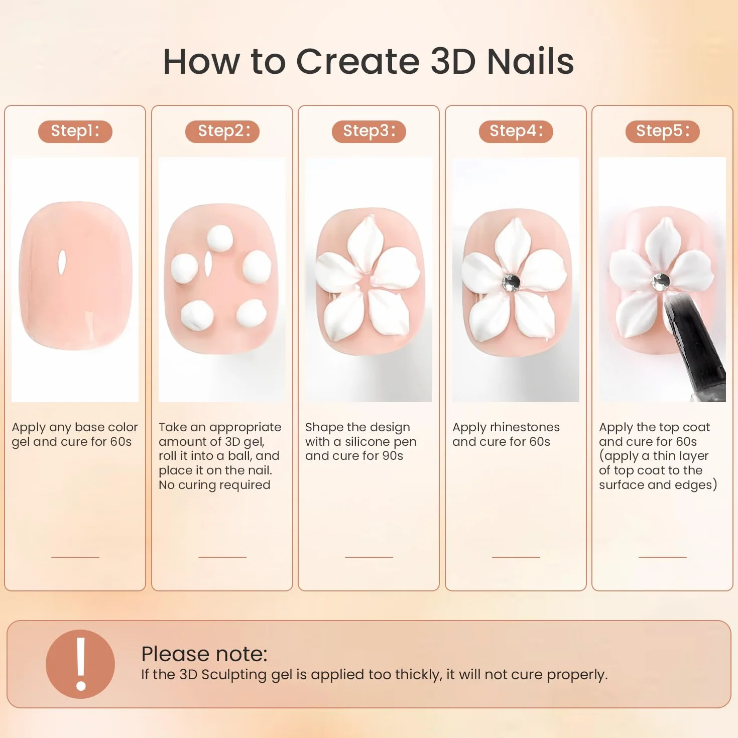 JODSONE White żel 3D Nail Art 15 g żel do modelowania