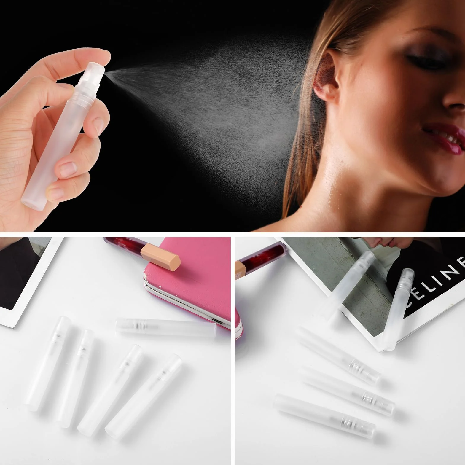 Cobee Przenośne Butelki z Rozpylaczem 8 ml, Puste Butelki do Perfum, Zestaw 5 sztuk