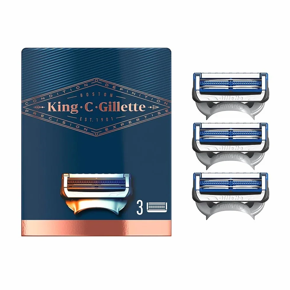 Gillette King C. Herren ostrza do golenia, 3 zapasowe ostrza - 20 litrów