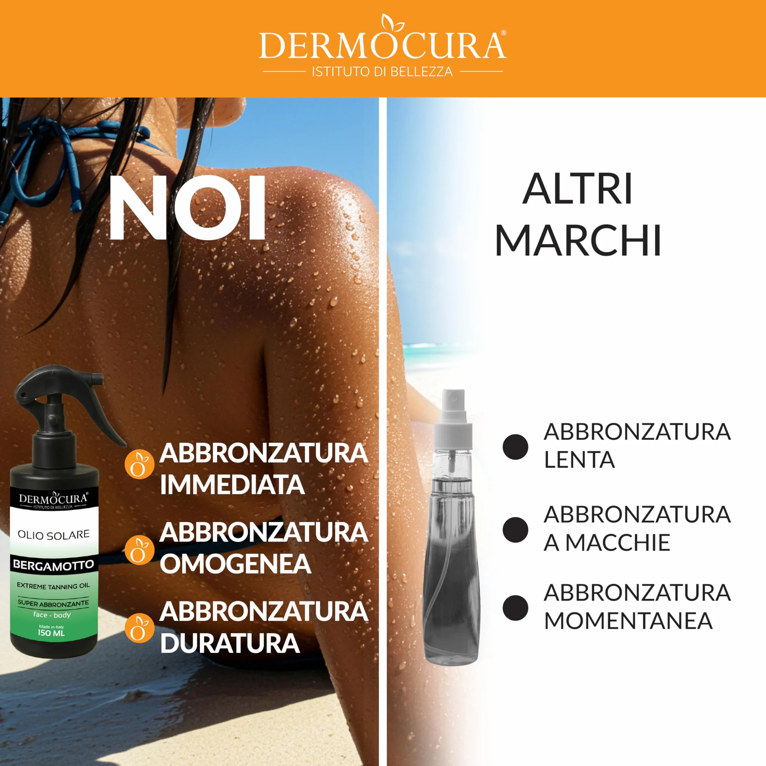 Dermocura Olejek do ekstremalnego opalania, akcelerator brązu bergamotowego - nawilżający olej do intensywnej opalenizny 150 ml