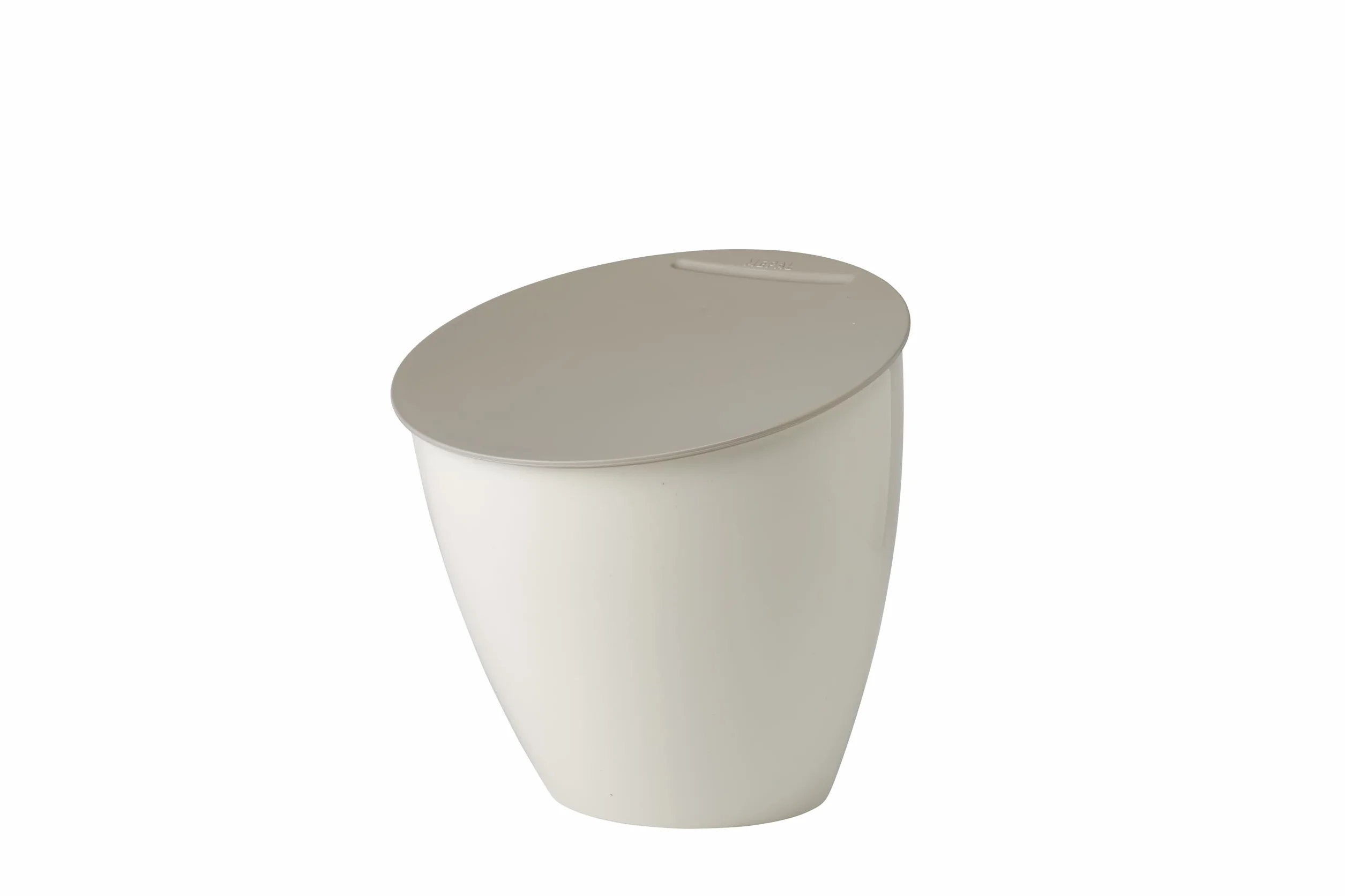 Mepal Calypso Kuchenny Kosz na Śmieci Mały Pojemnik na Odpady z Pokrywką, do Organizacji Kuchni, Nadaje Się do Mycia w Zmywarce, 2200 Ml, Biały (Nordic White)