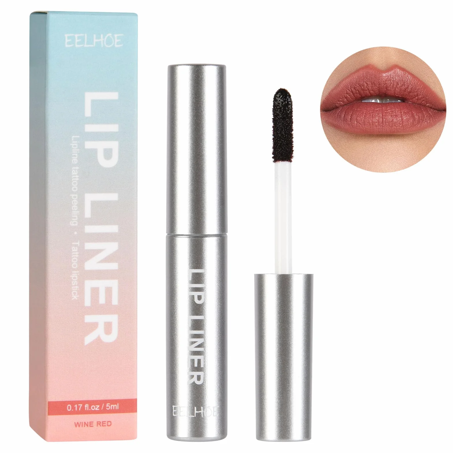 LOPHE Peel Off Lip Stain, tatuaż do ust z matowym wykończeniem, długotrwała farba do ust, odporna na działanie wody, trwała, 5 ml, czerwone wino