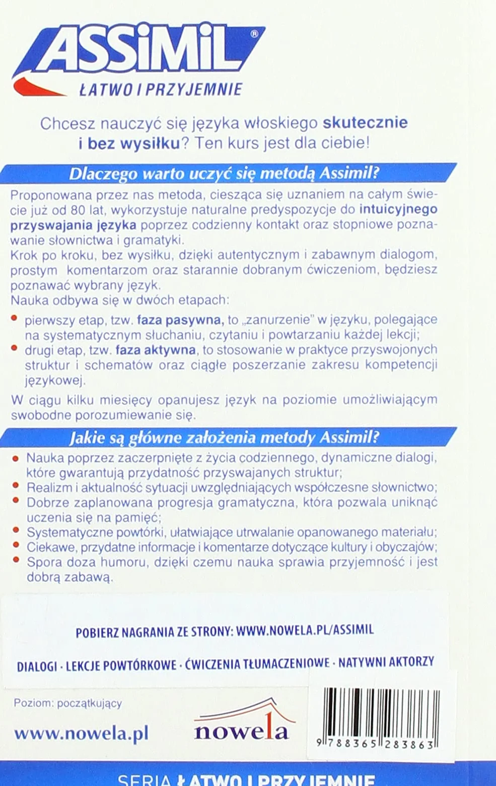 WŁOSKI ŁATWO I PRZYJEMNIE + ONLINE ASSIMIL