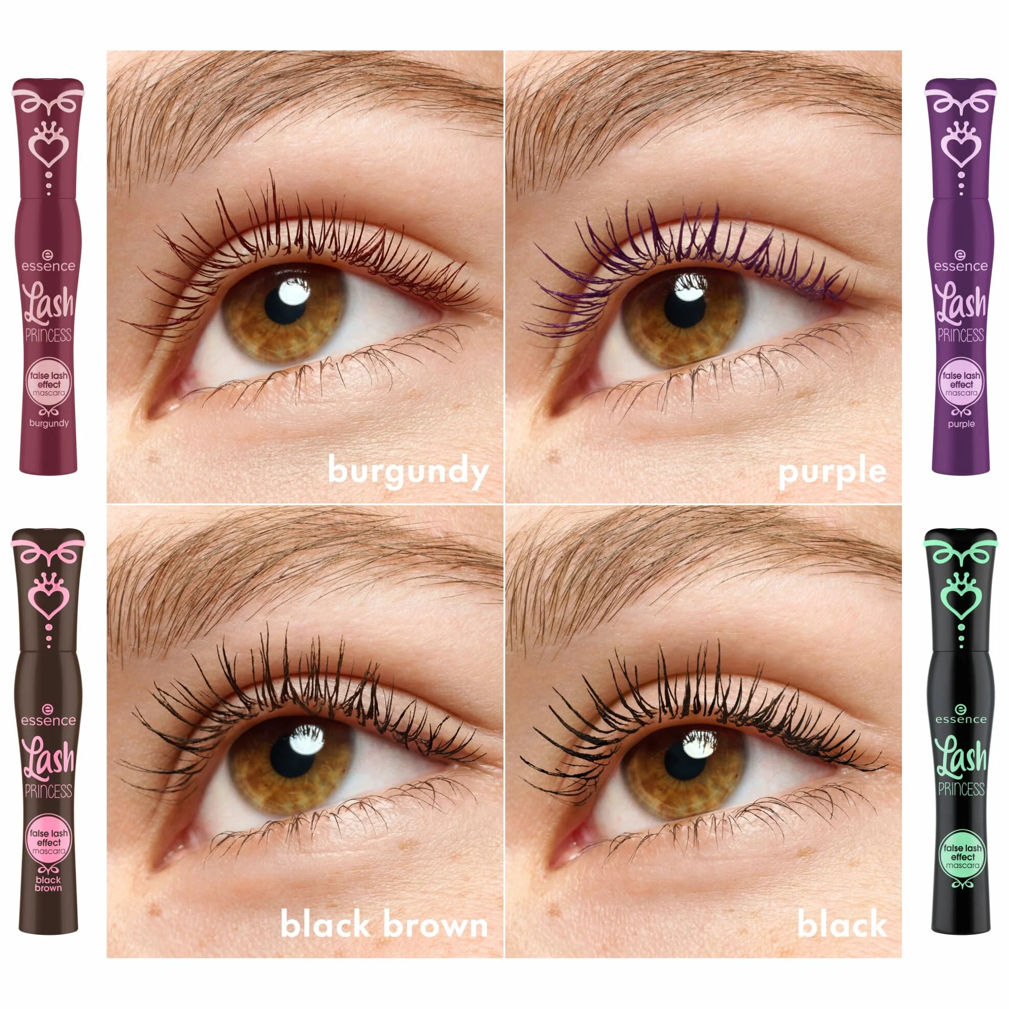 essence Brązowo-czarna maskara do rzęs Lash PRINCESS false lash effect, zwiększenie objętości, efekt sztucznych rzęs, konturowanie, wydłużanie (12ml)