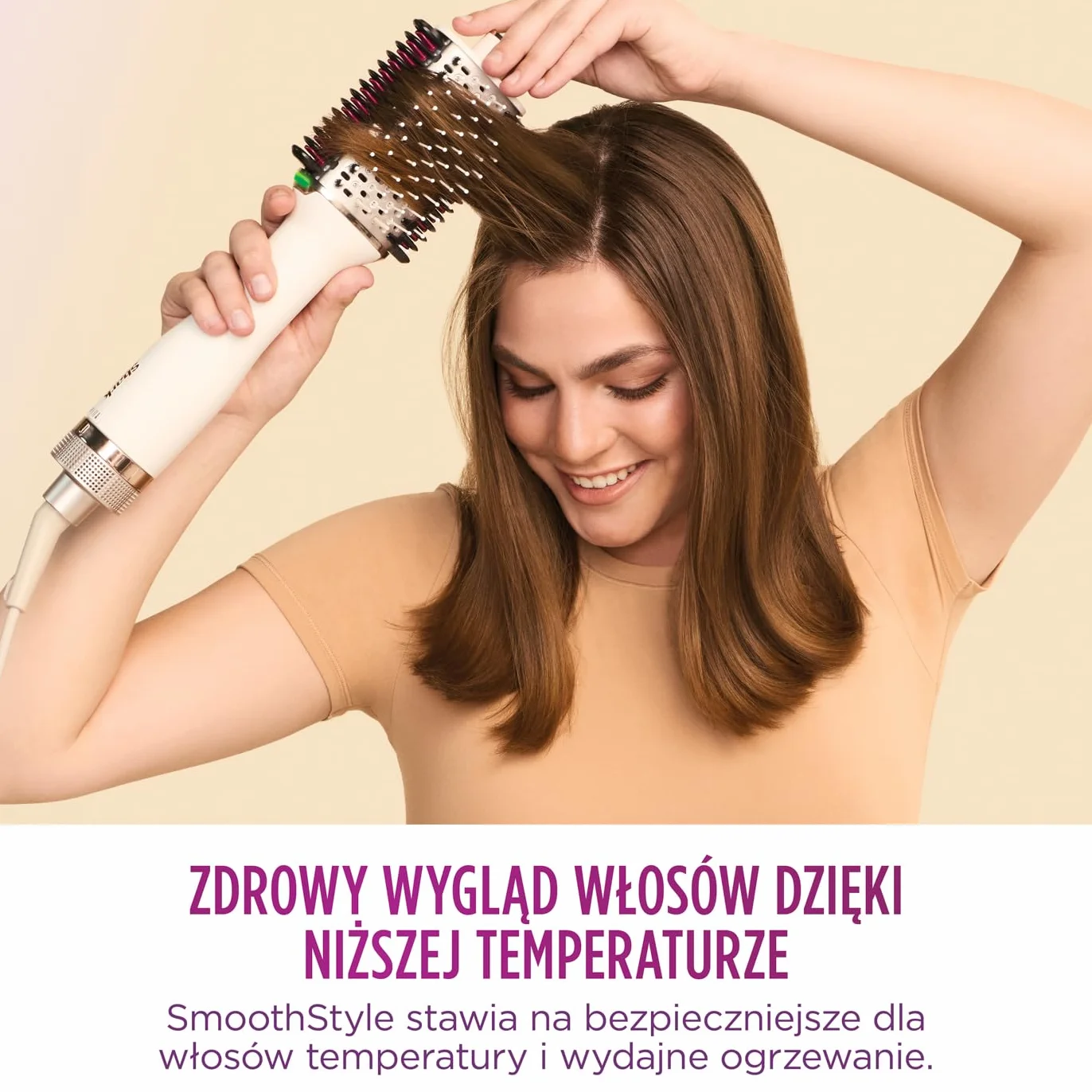 Shark SmoothStyle Podgrzewana szczotka i grzebień, tryb mokry i suchy, wygładzająca szczotka z 3 temperaturami, miękkie i pełne objętości wykończenie dla każdego rodzaju włosów, jedwab HT202EU