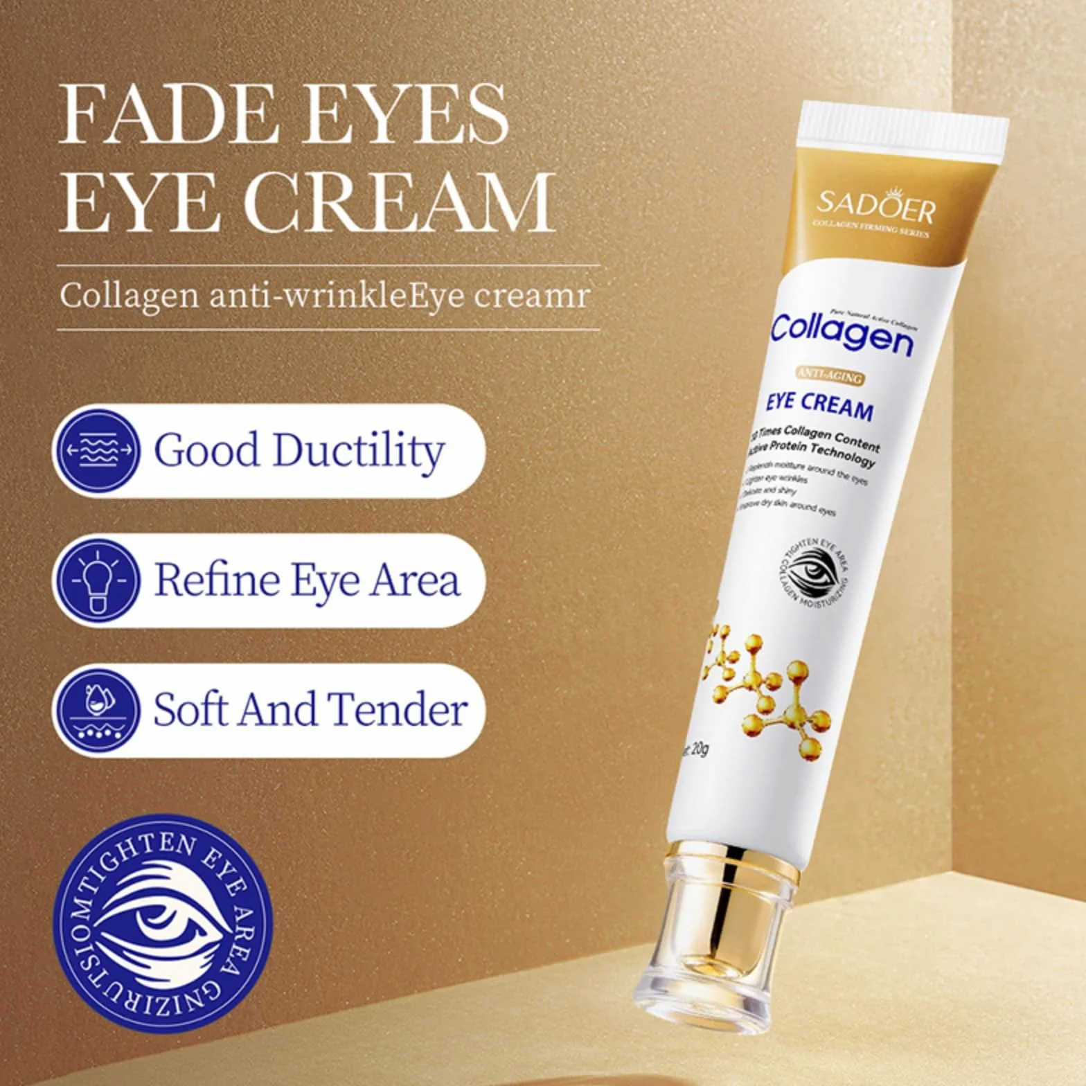 Kolagen Eye Cream krem pod oczy przeciwzmarszczkowy z kwasem hialuronowym i kolagenem 20g
