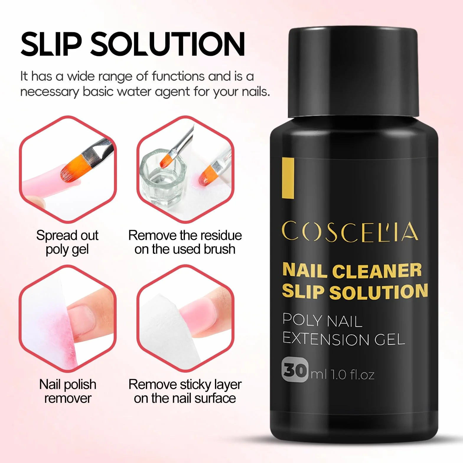 COSCELIA Poly Nail Gel Extension Kit 6 Colours 16ml Builder Kit Żel do paznokci z bazą i top coatem