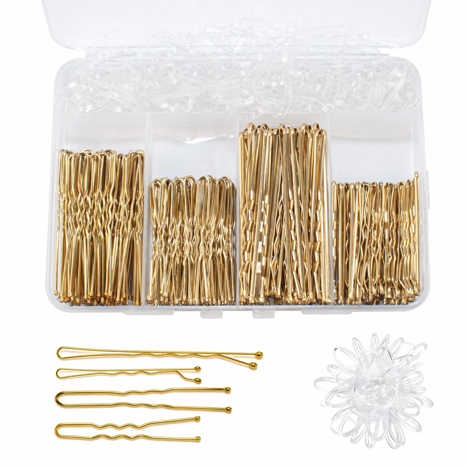200 sztuk szpilek do włosów Bobby Pins złoto, spinki do włosów, szpilki do włosów dla kobiet i pań, spinki do włosów, akcesoria do włosów, piny do kokad, do ozdoby włosów, z 100 sztuk niewidocznych