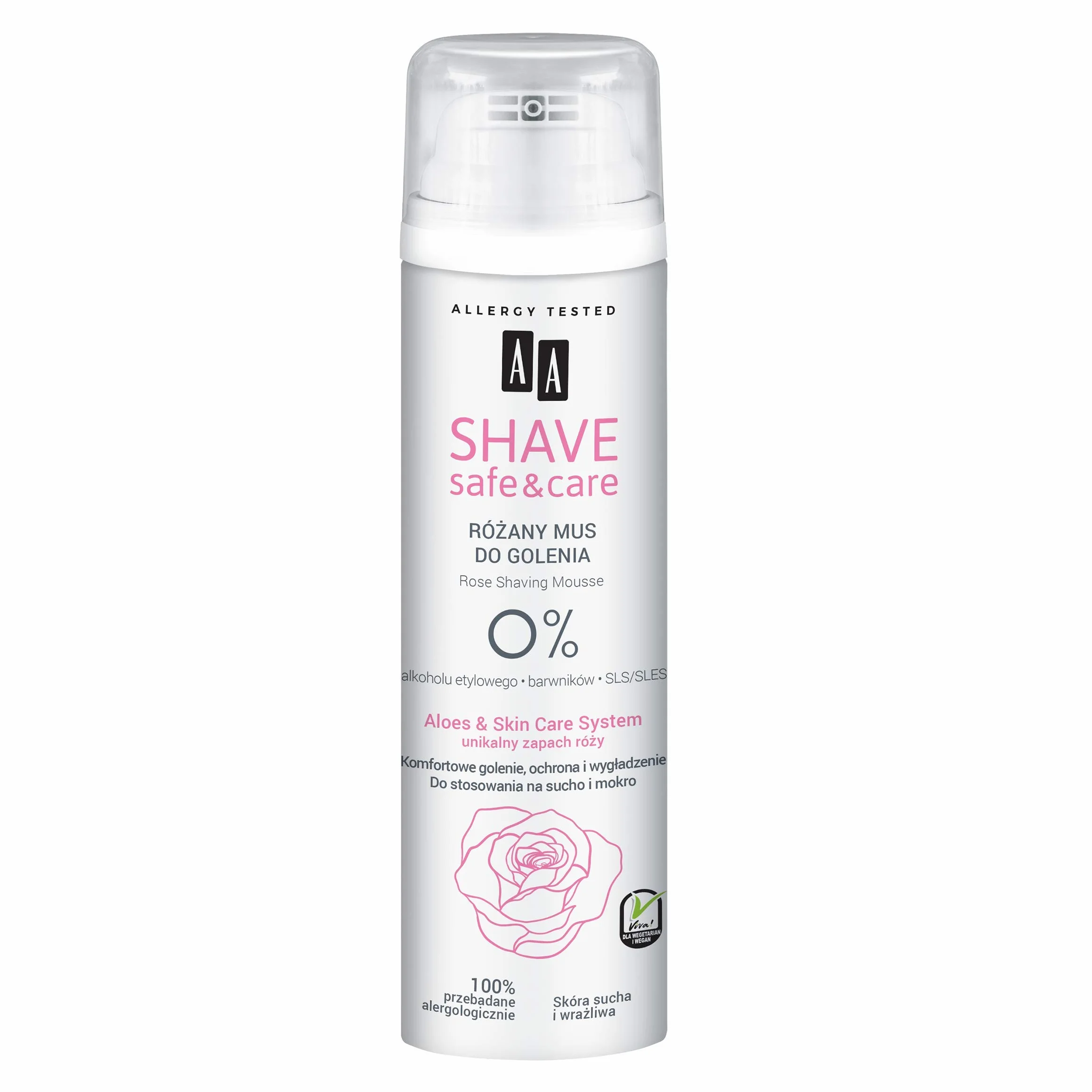 AA Shave Safe&Care mus do golenia Rose 250 ml